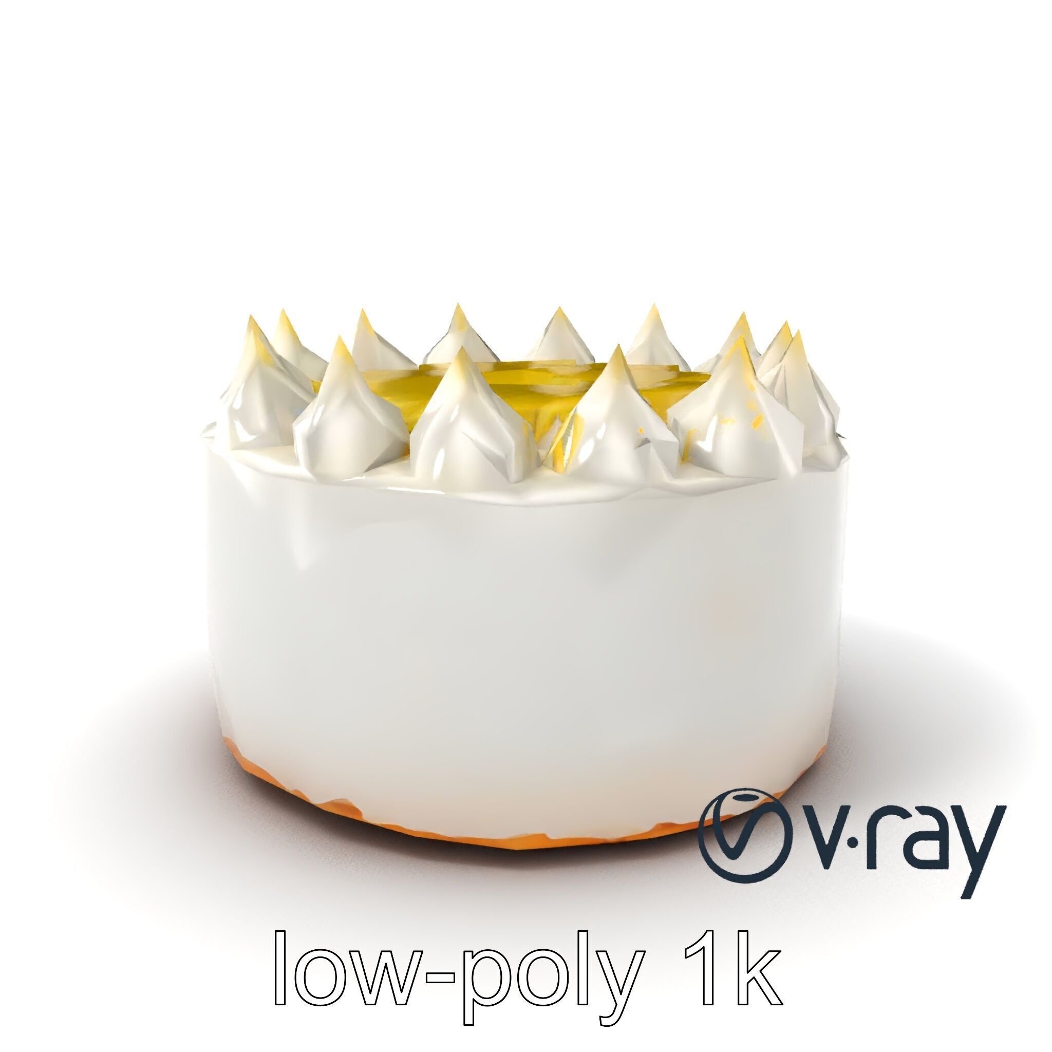 Zesty Lemon Meringue Cake model pack Low-poly 3D model_2