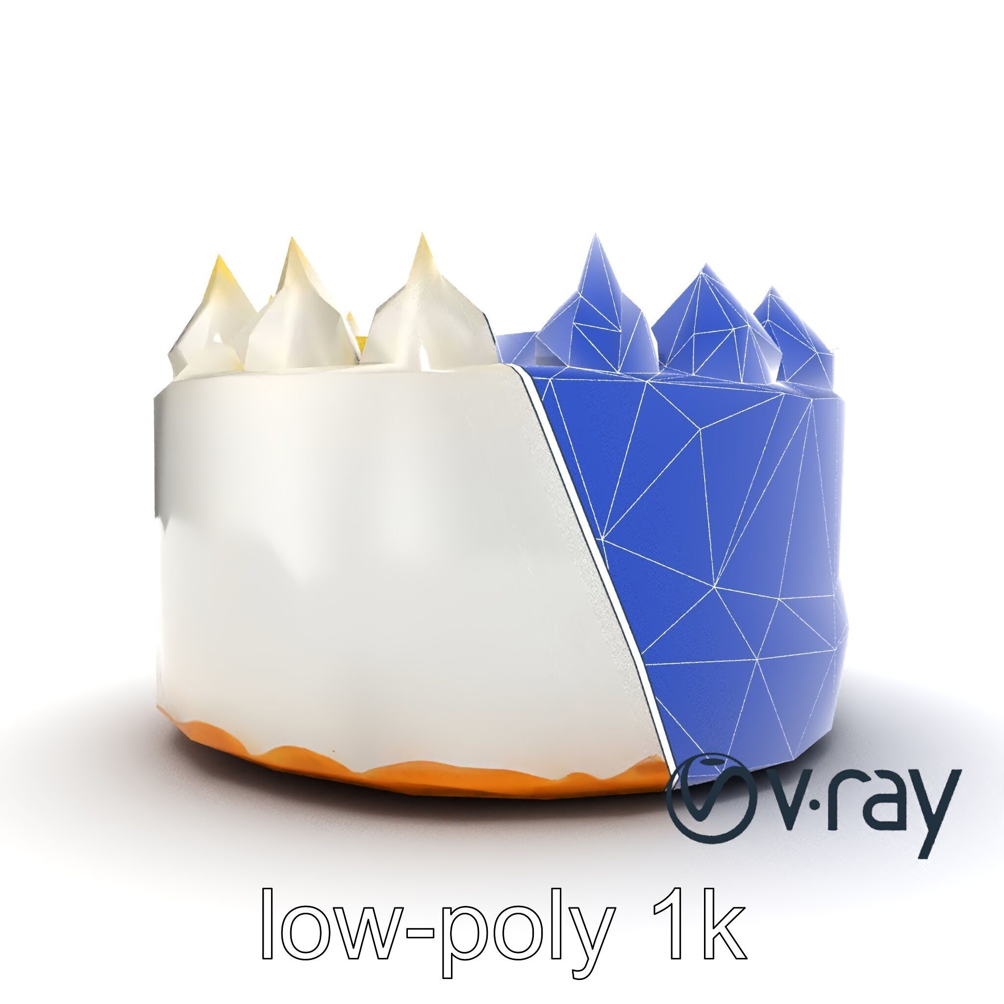 Zesty Lemon Meringue Cake model pack Low-poly 3D model_31