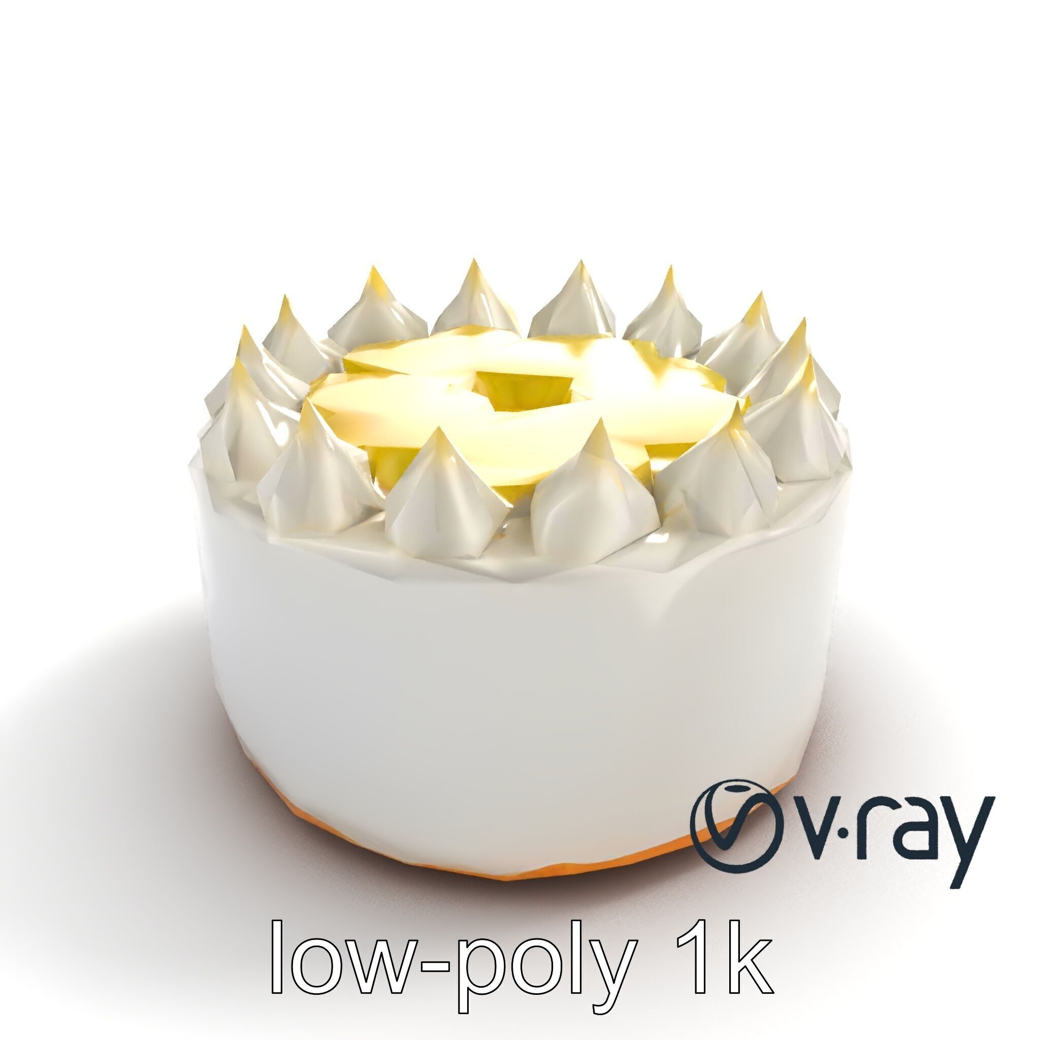 Zesty Lemon Meringue Cake model pack Low-poly 3D model_10