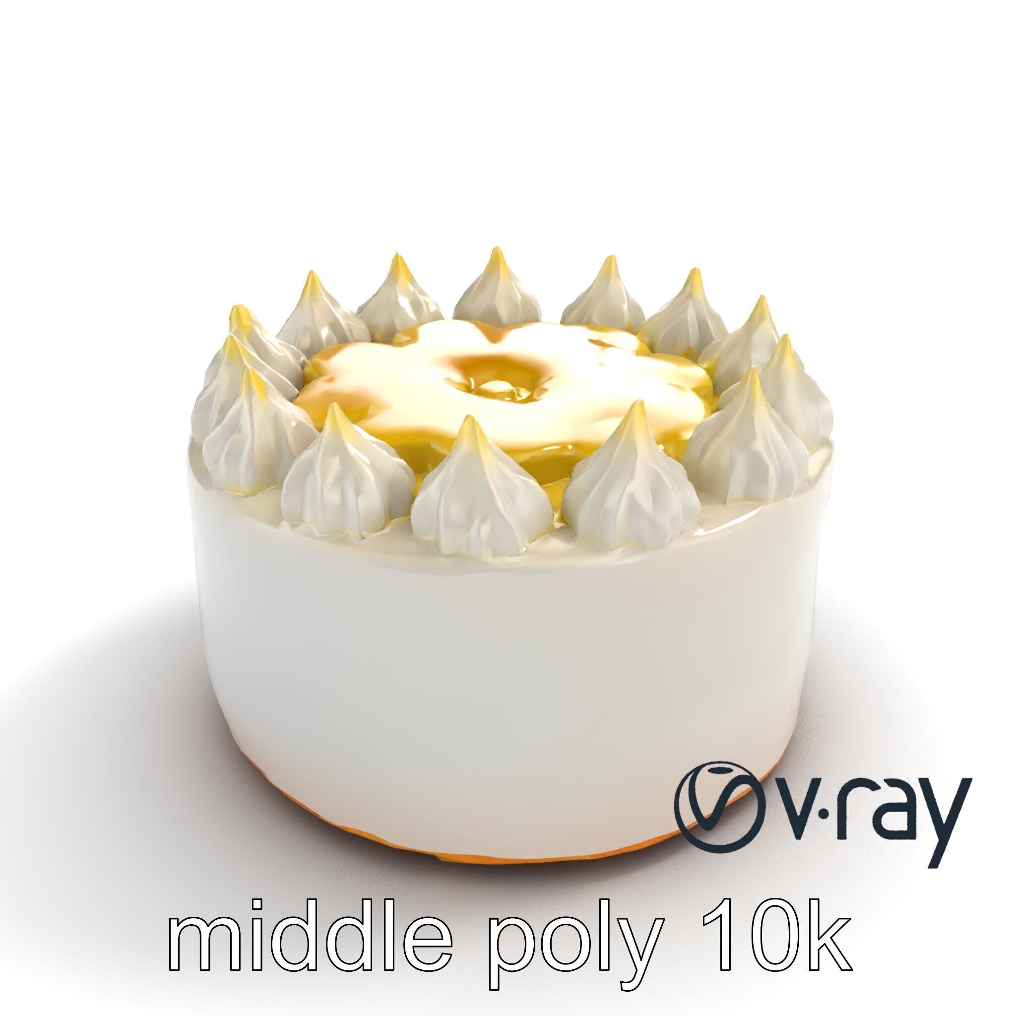 Zesty Lemon Meringue Cake model pack Low-poly 3D model_6