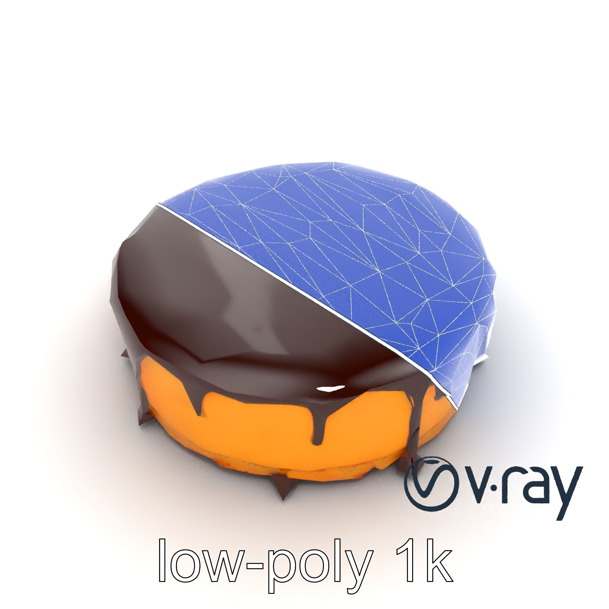 Rich Chocolate Ganache Cake model pack Low-poly 3D model_14