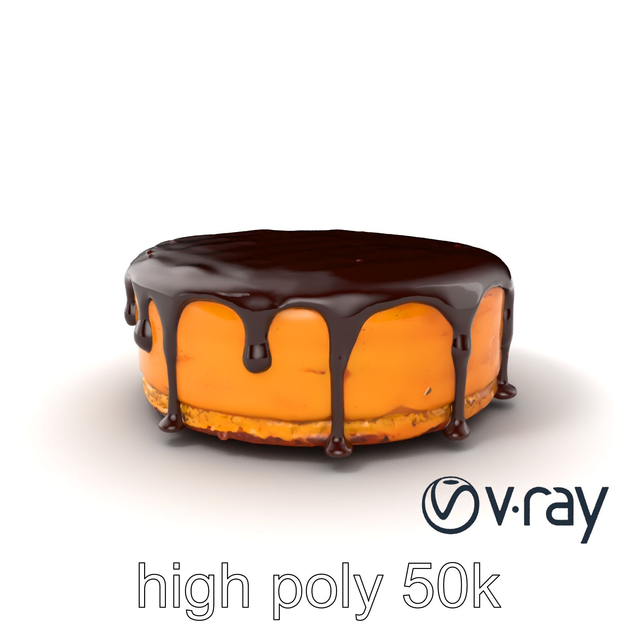 Rich Chocolate Ganache Cake model pack Low-poly 3D model_5