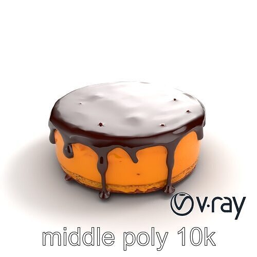 Rich Chocolate Ganache Cake model pack Low-poly 3D model 6