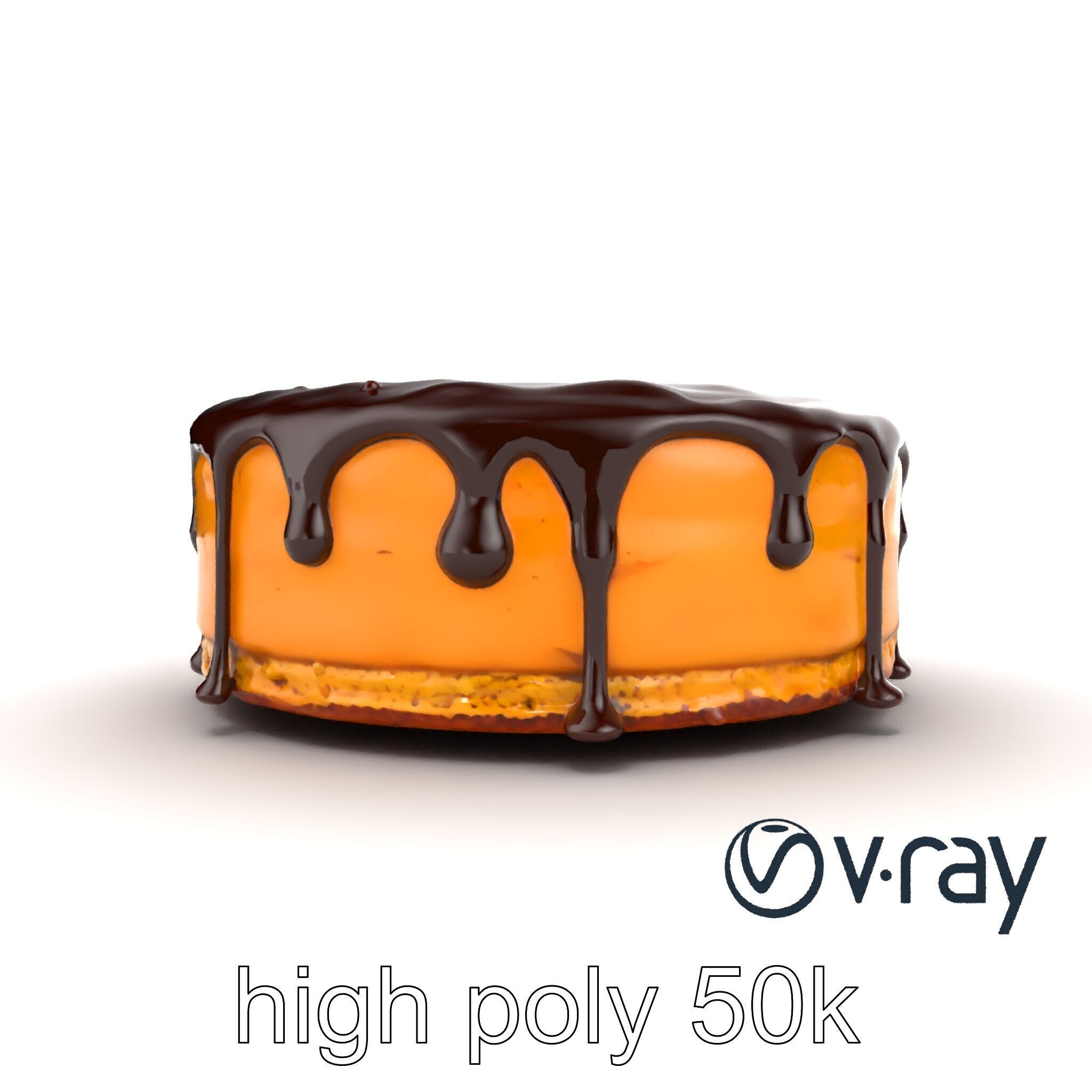 Rich Chocolate Ganache Cake model pack Low-poly 3D model_18
