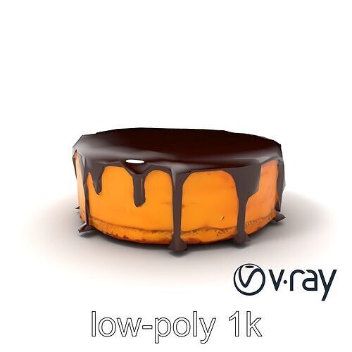 Rich Chocolate Ganache Cake model pack Low-poly 3D model 2