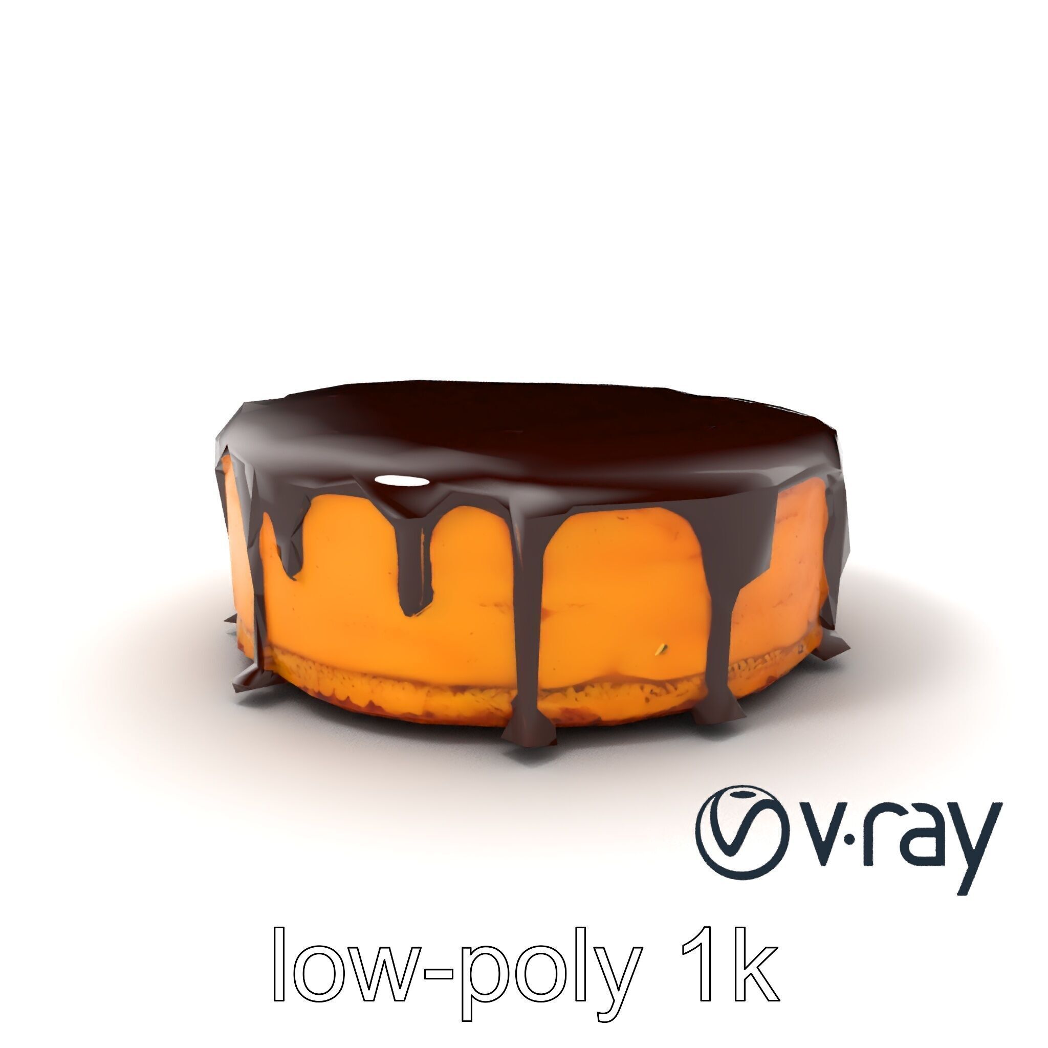 Rich Chocolate Ganache Cake model pack Low-poly 3D model_2