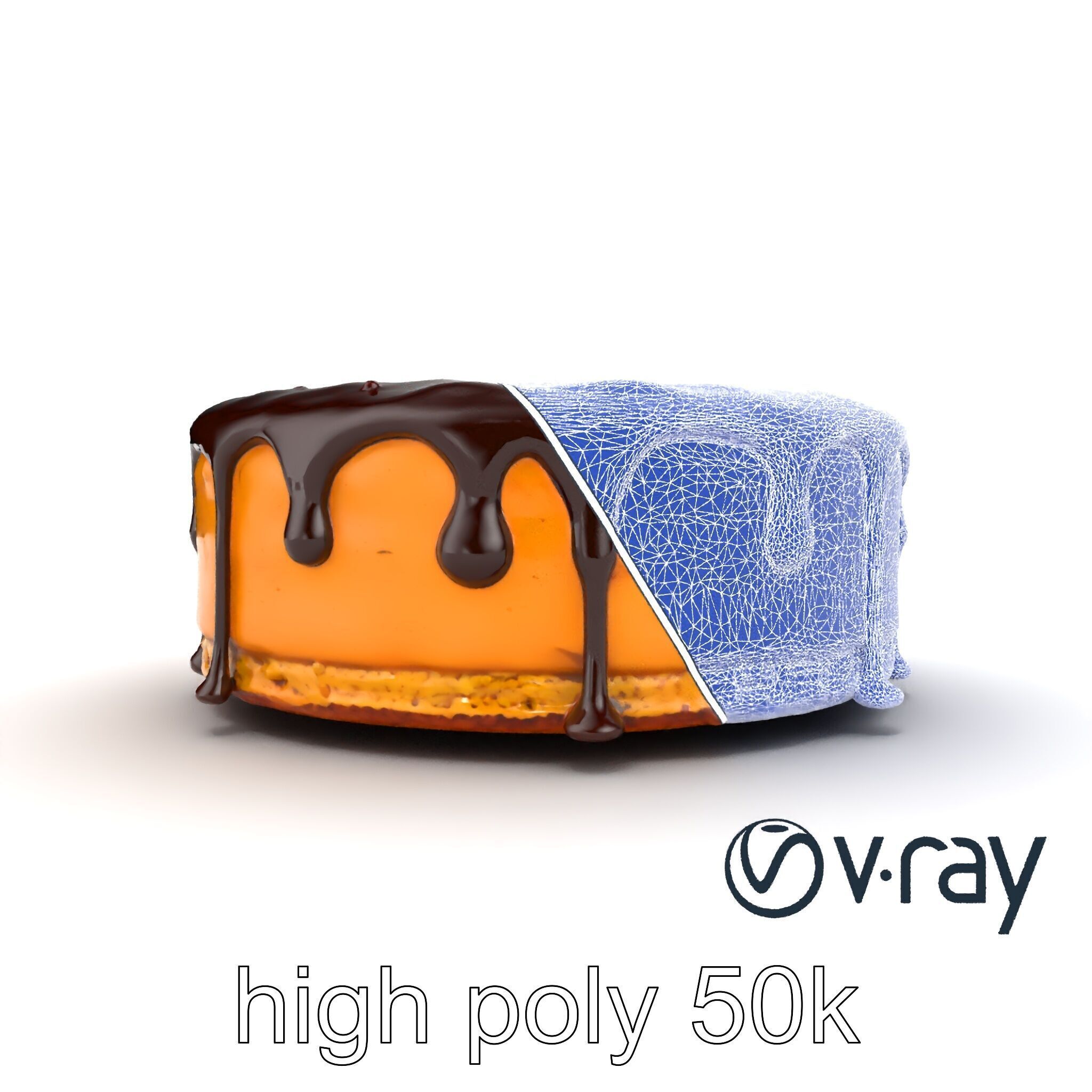 Rich Chocolate Ganache Cake model pack Low-poly 3D model_28