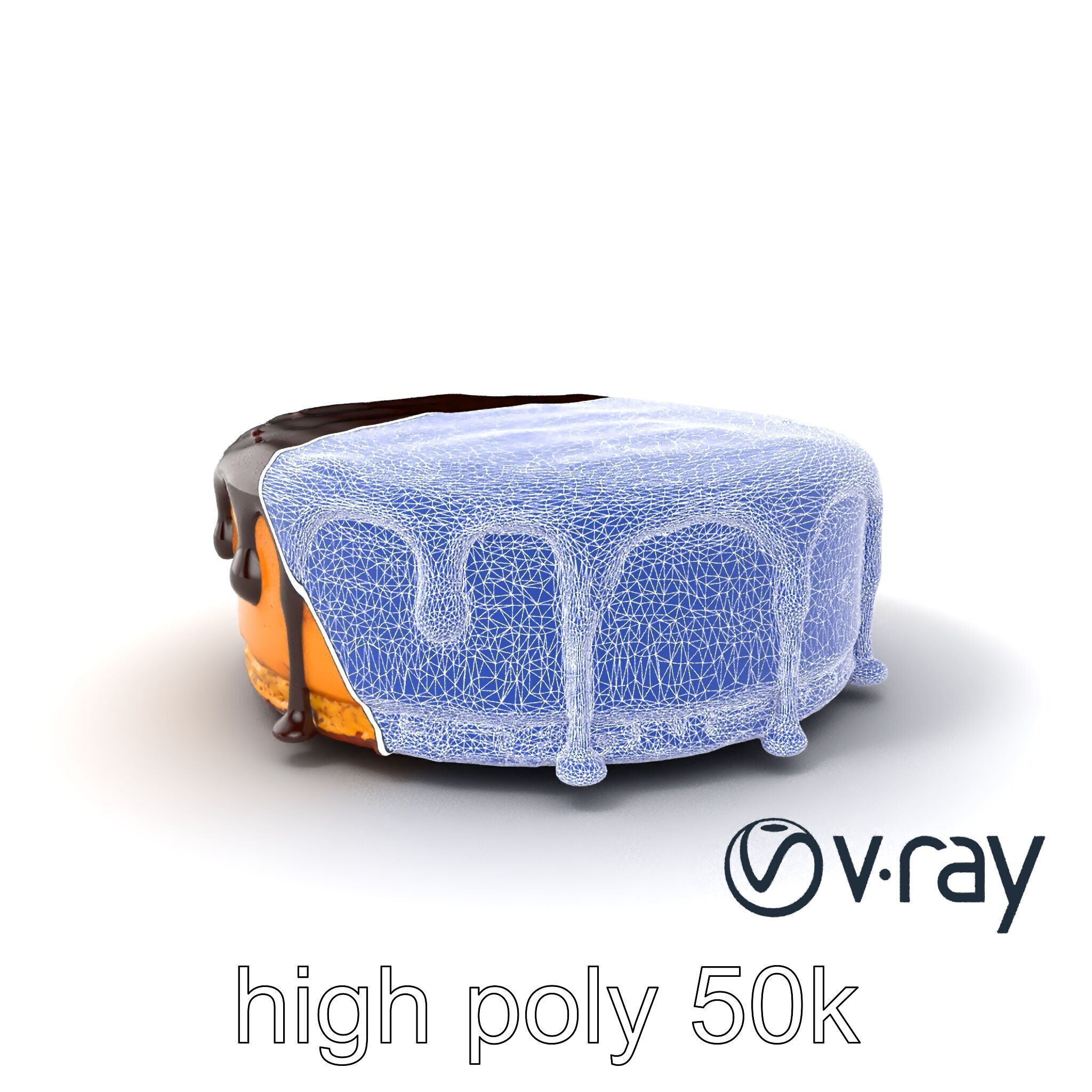 Rich Chocolate Ganache Cake model pack Low-poly 3D model_31
