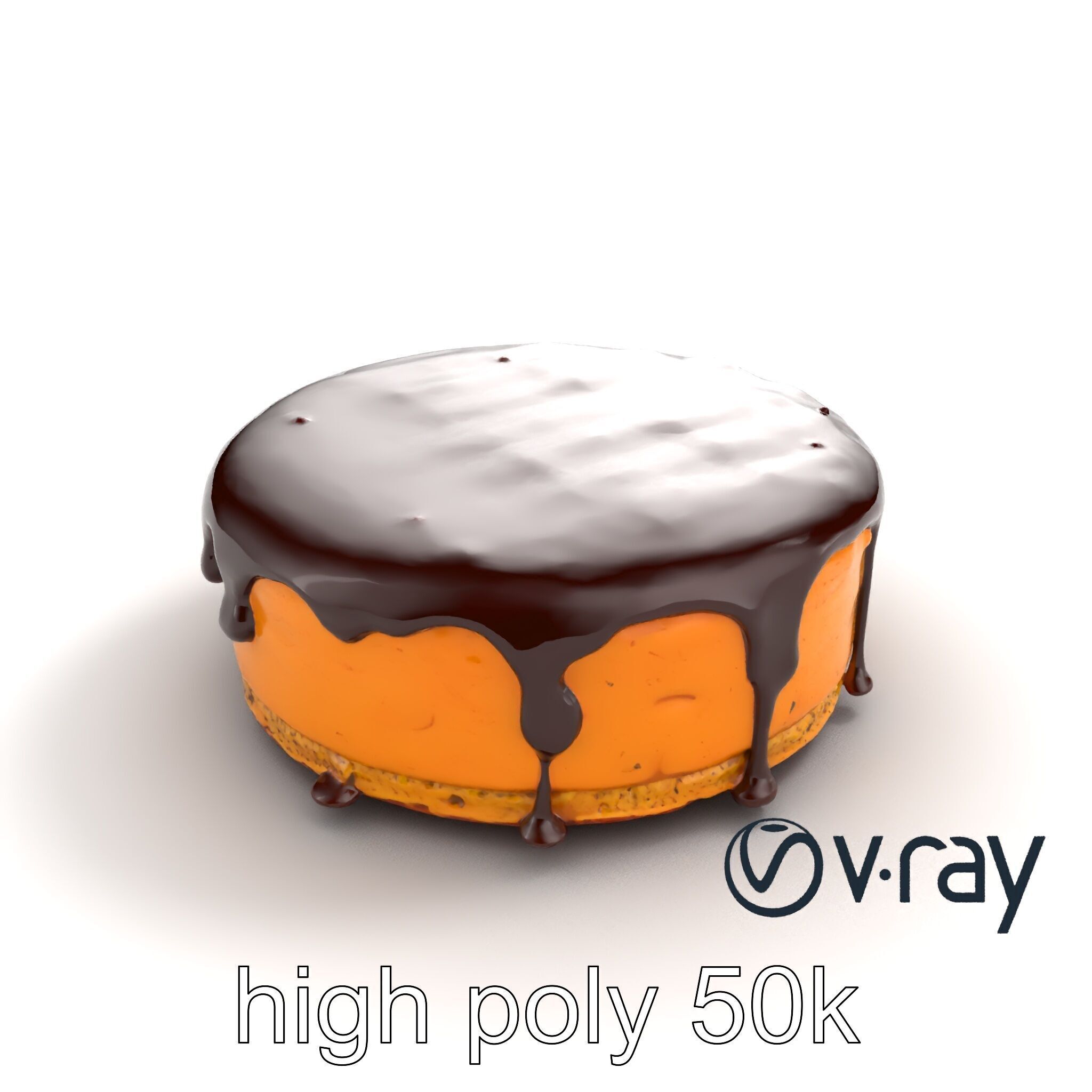 Rich Chocolate Ganache Cake model pack Low-poly 3D model_8