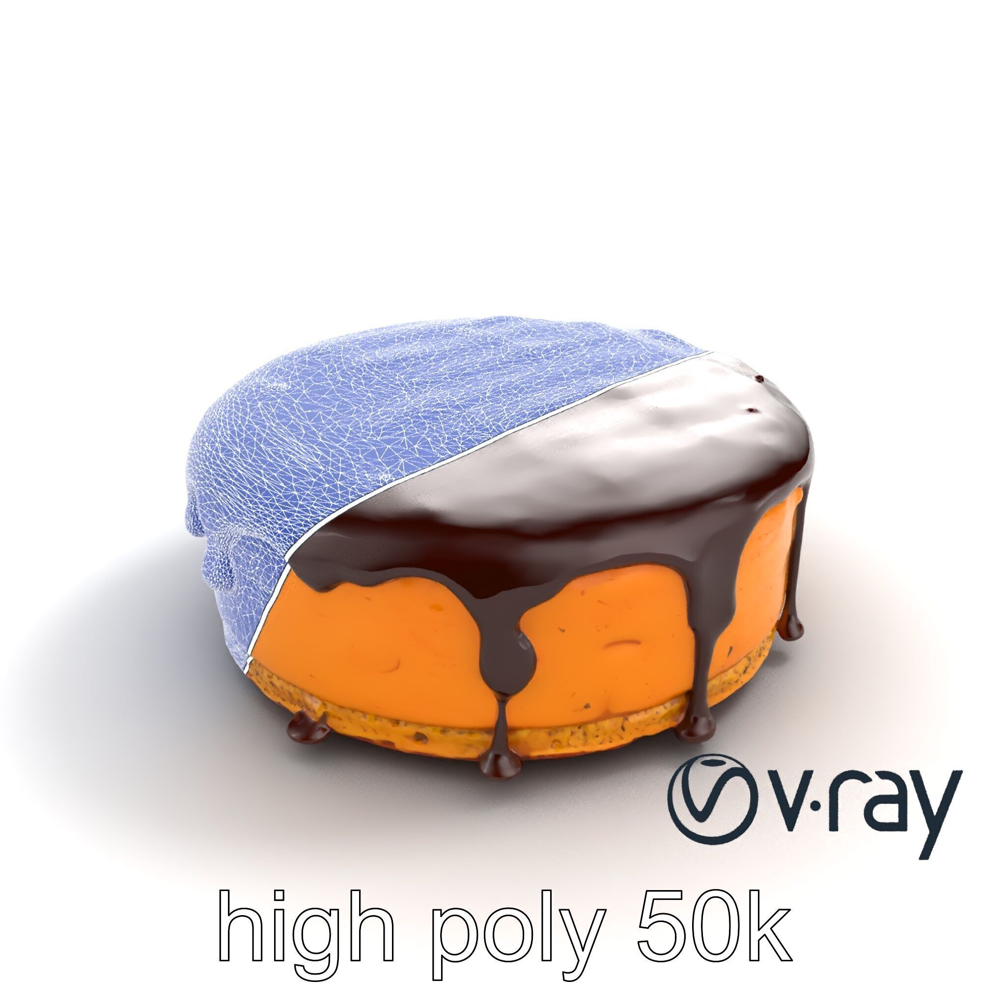 Rich Chocolate Ganache Cake model pack Low-poly 3D model_20