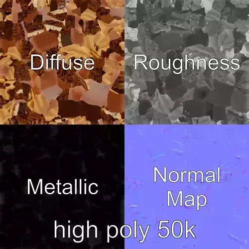 Indulgent Mocha Cake 3D realistic model pack Low-poly 3D model