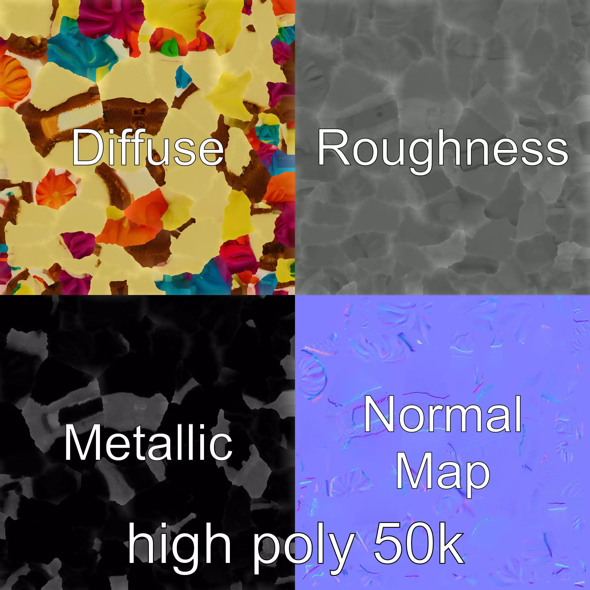 Vibrant Rainbow Cake 3D model pack Low-poly 3D model_0