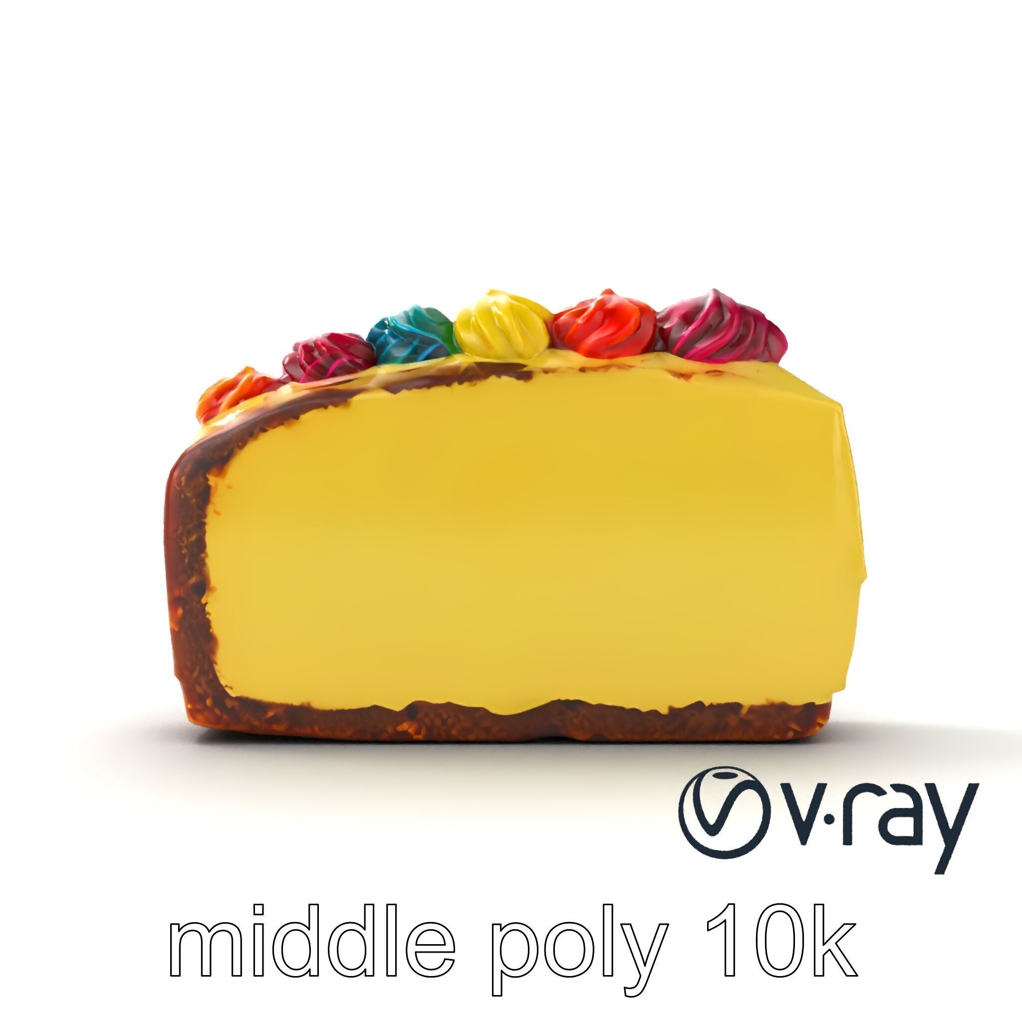 Vibrant Rainbow Cake 3D model pack Low-poly 3D model_26