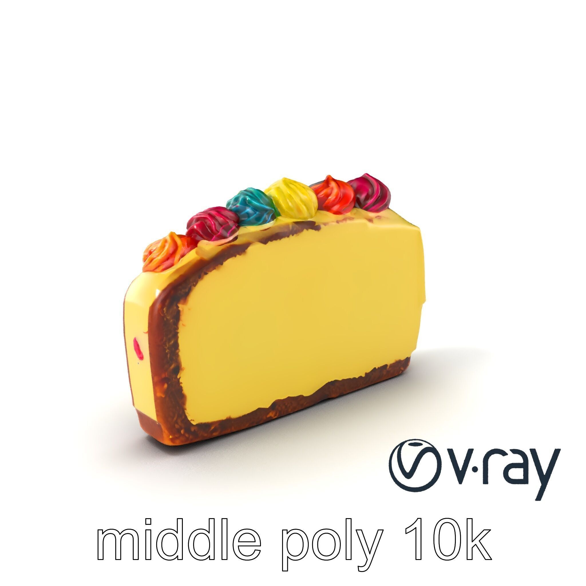 Vibrant Rainbow Cake 3D model pack Low-poly 3D model_3