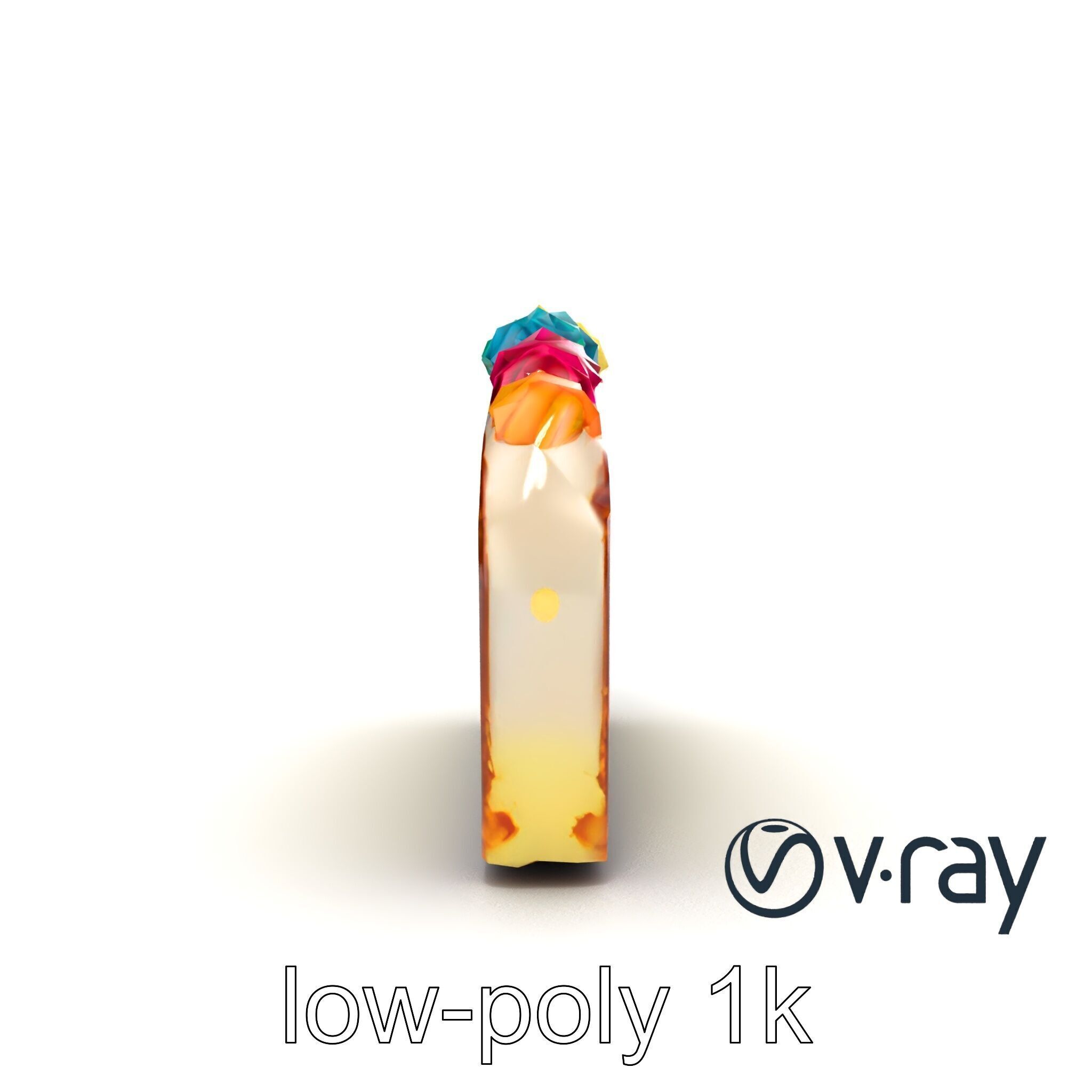 Vibrant Rainbow Cake 3D model pack Low-poly 3D model_18