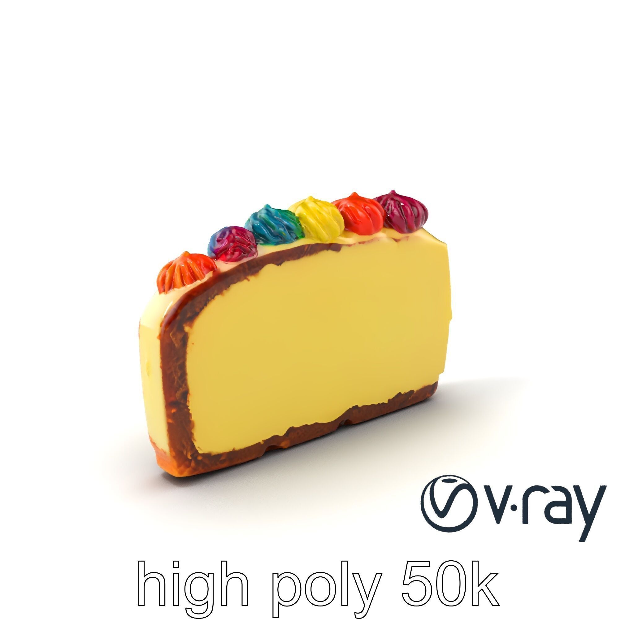 Vibrant Rainbow Cake 3D model pack Low-poly 3D model_5