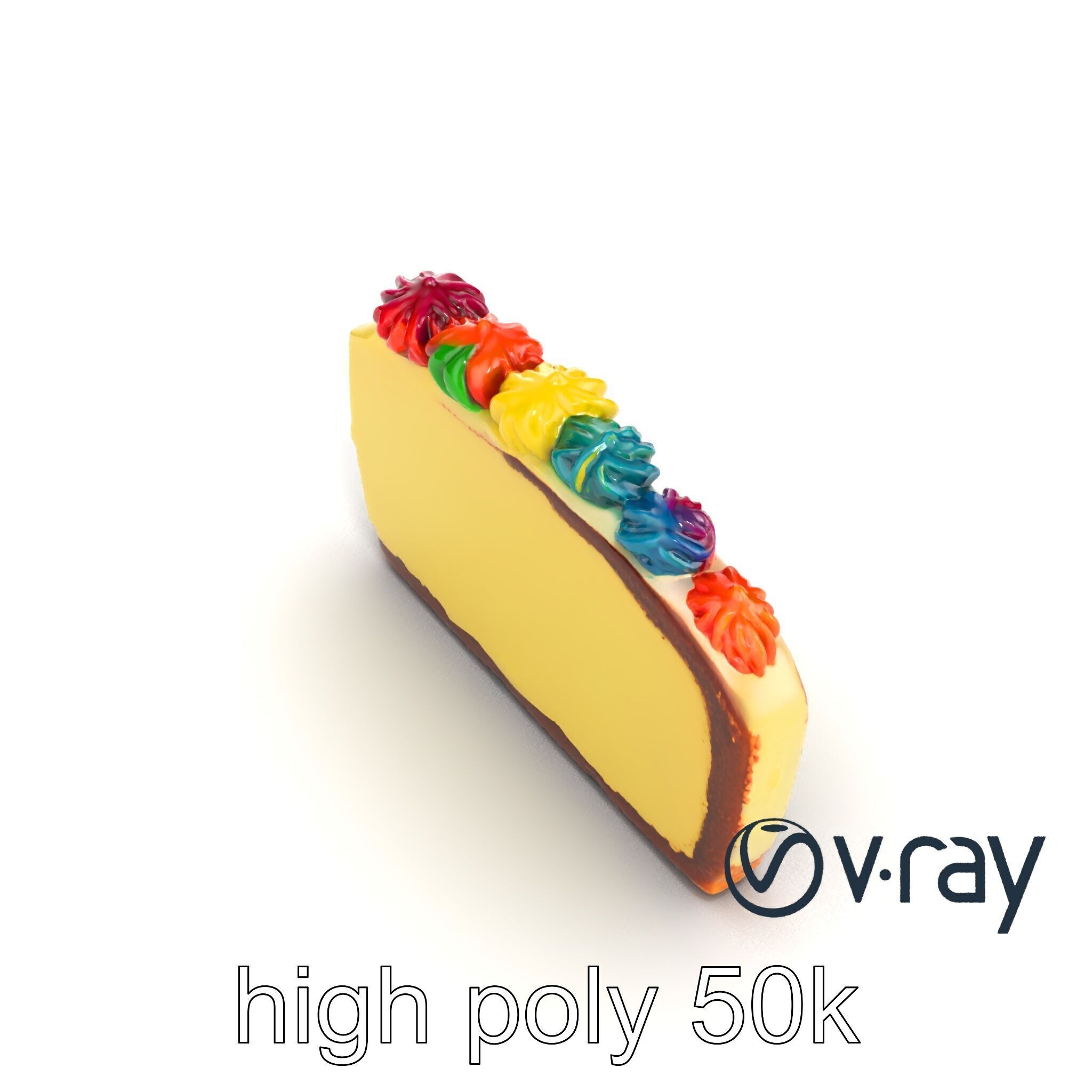 Vibrant Rainbow Cake 3D model pack Low-poly 3D model_14