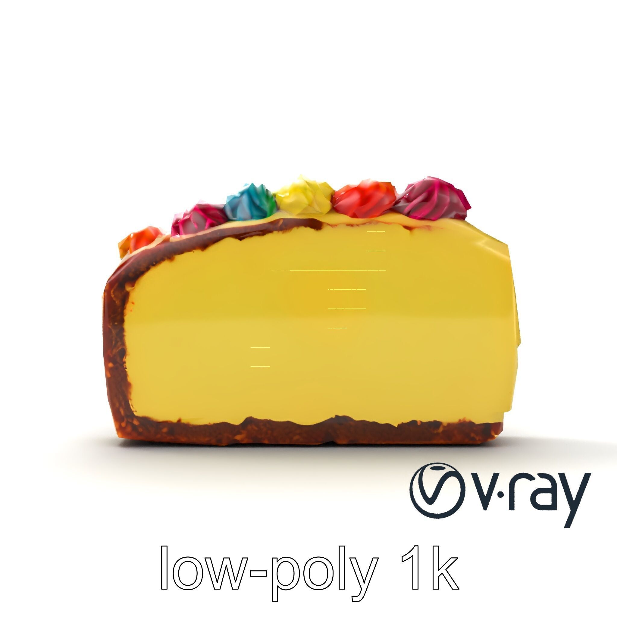 Vibrant Rainbow Cake 3D model pack Low-poly 3D model_24