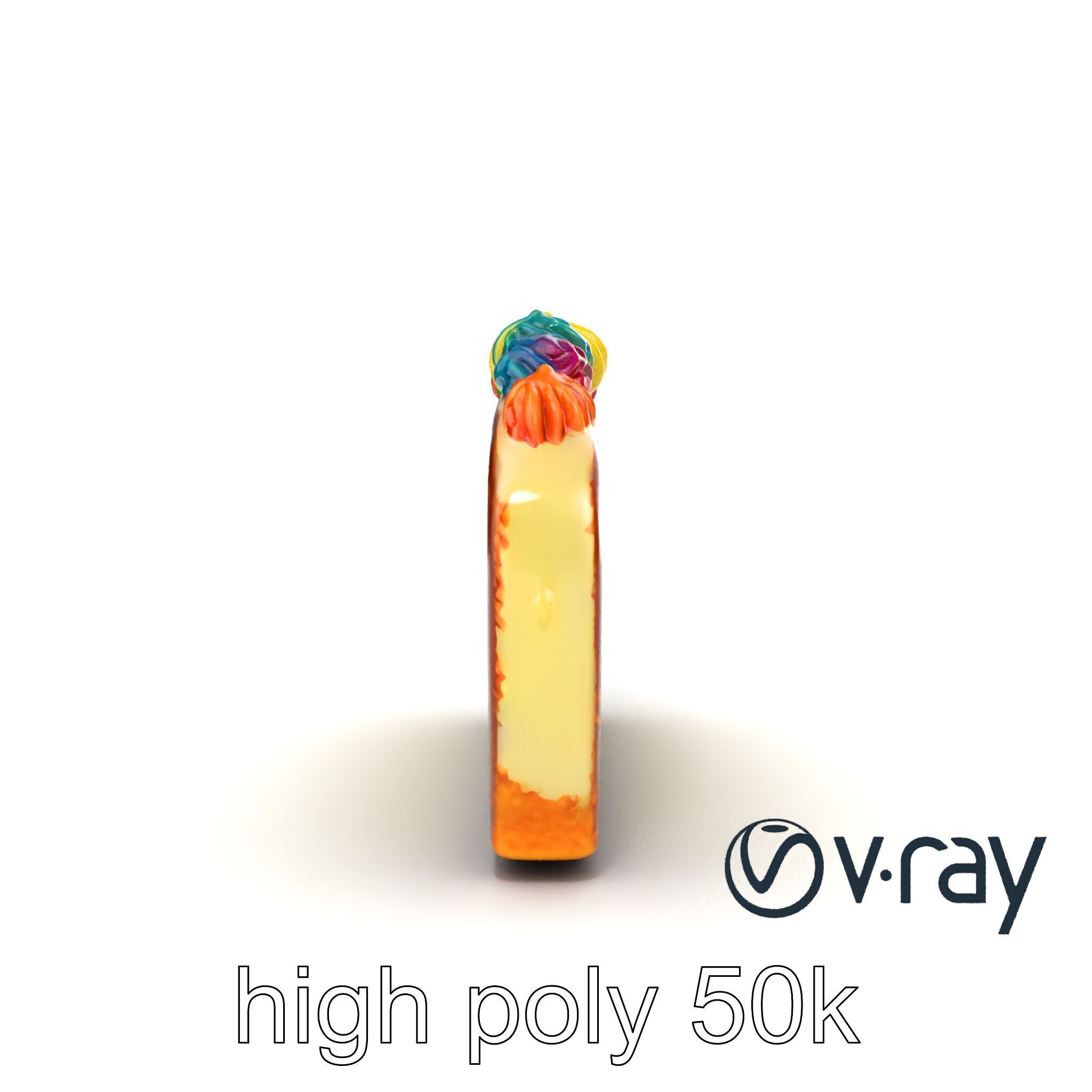 Vibrant Rainbow Cake 3D model pack Low-poly 3D model_22