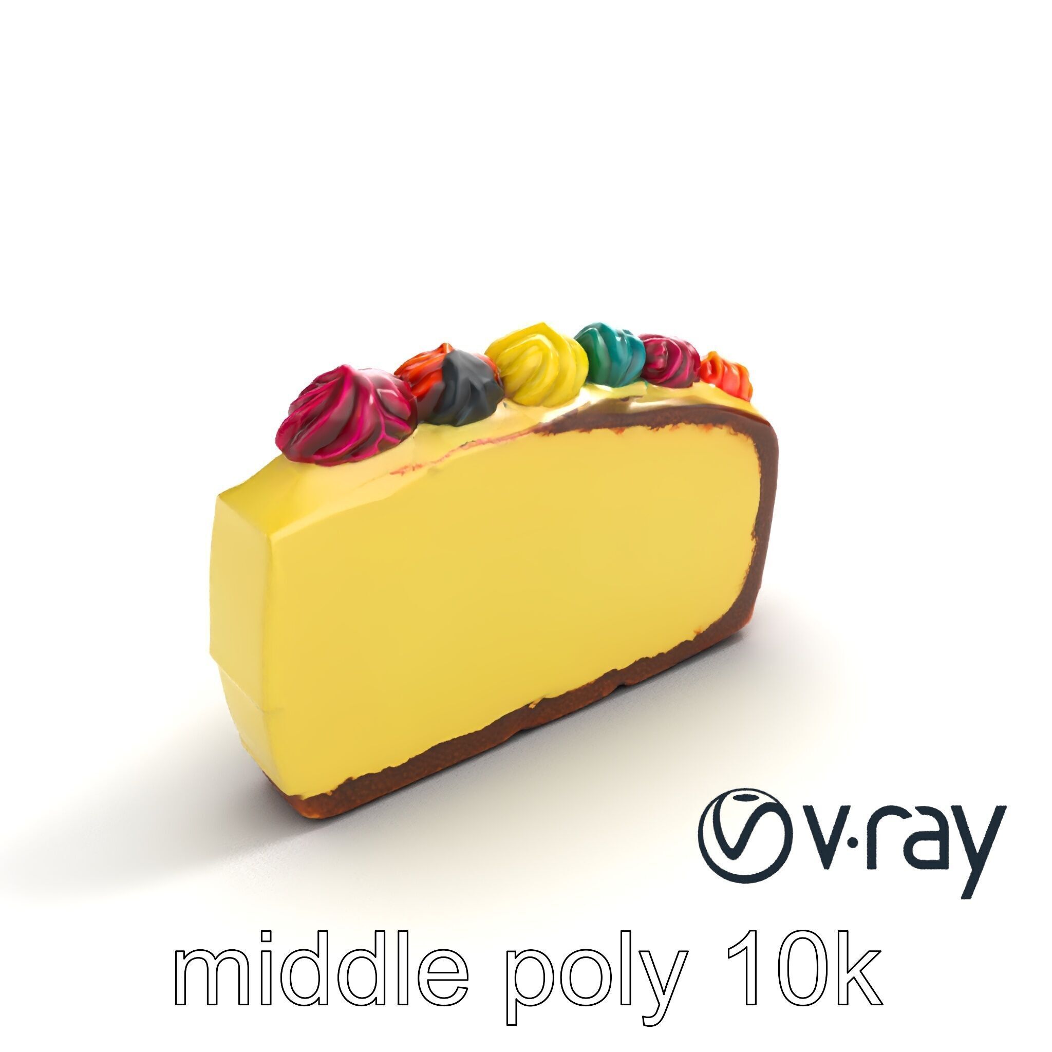 Vibrant Rainbow Cake 3D model pack Low-poly 3D model_6