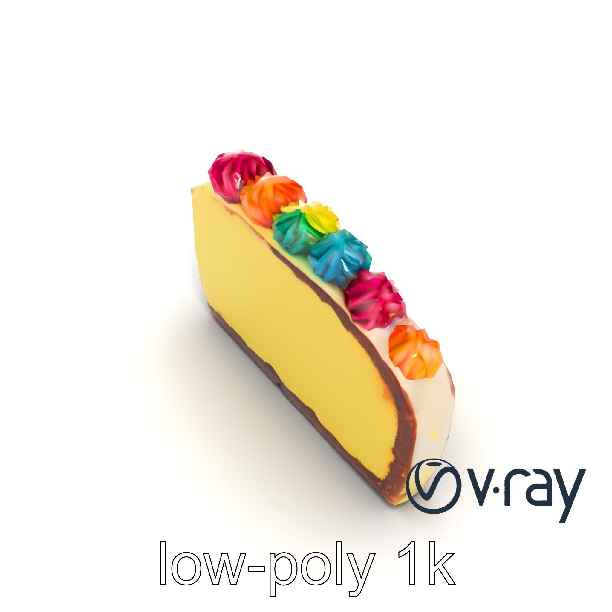 Vibrant Rainbow Cake 3D model pack Low-poly 3D model_25