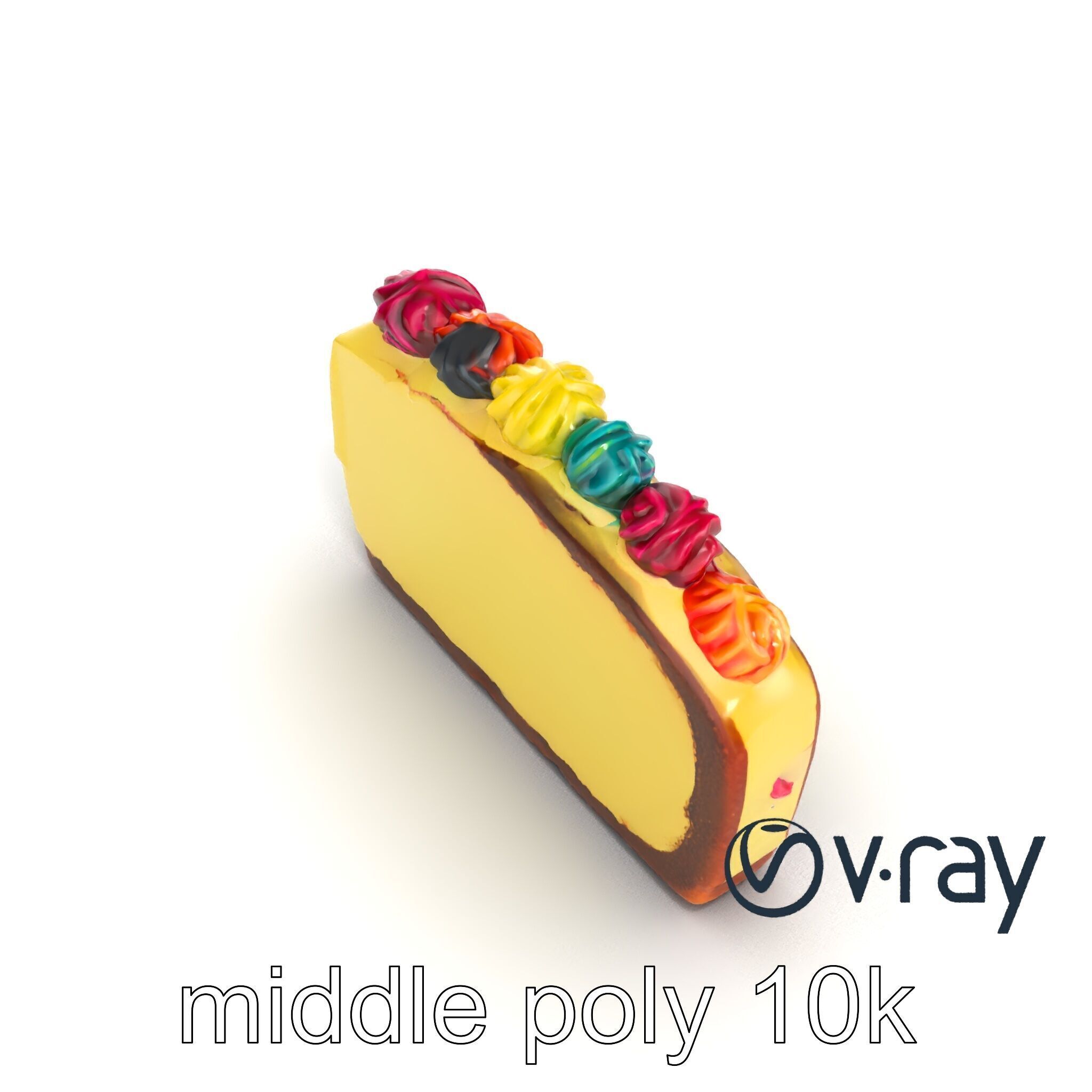 Vibrant Rainbow Cake 3D model pack Low-poly 3D model_9