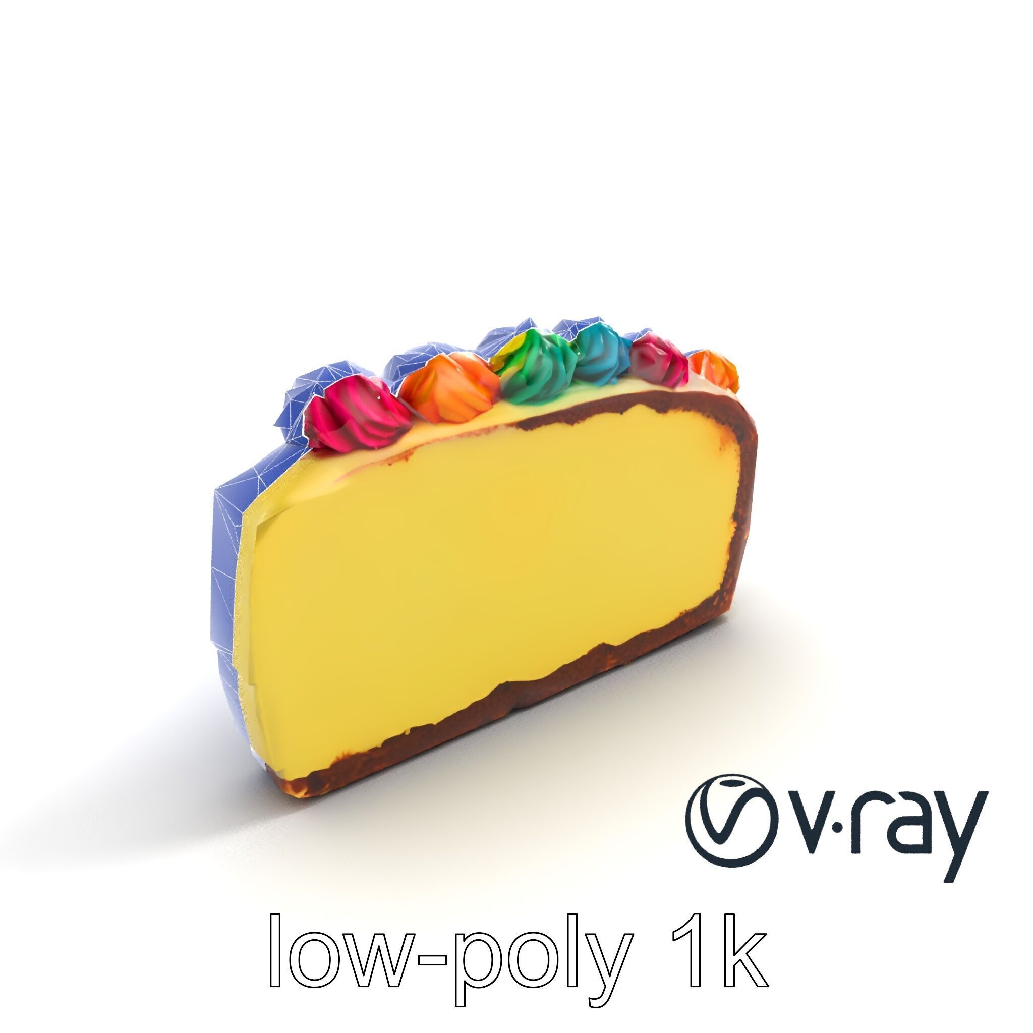 Vibrant Rainbow Cake 3D model pack Low-poly 3D model_19
