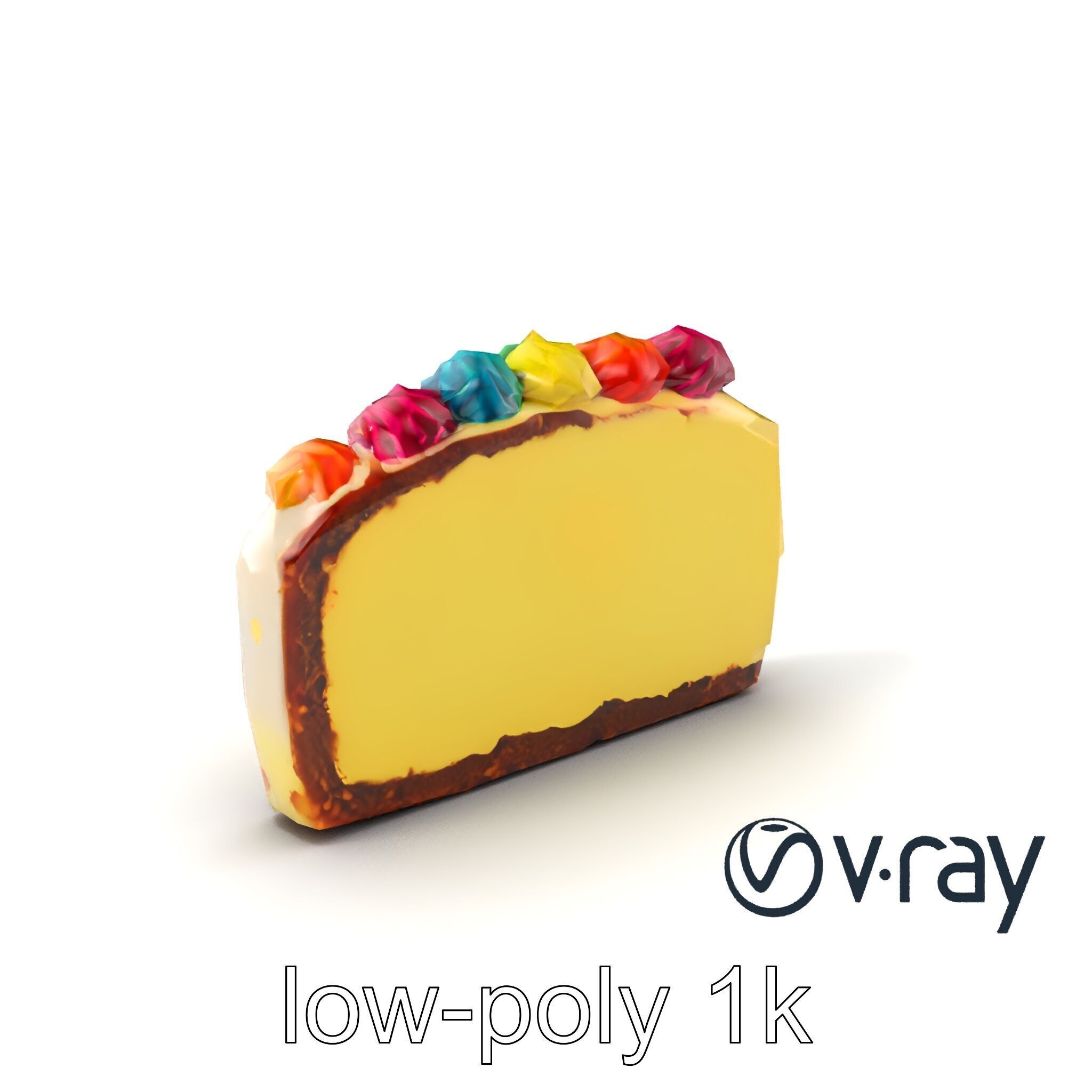 Vibrant Rainbow Cake 3D model pack Low-poly 3D model_2