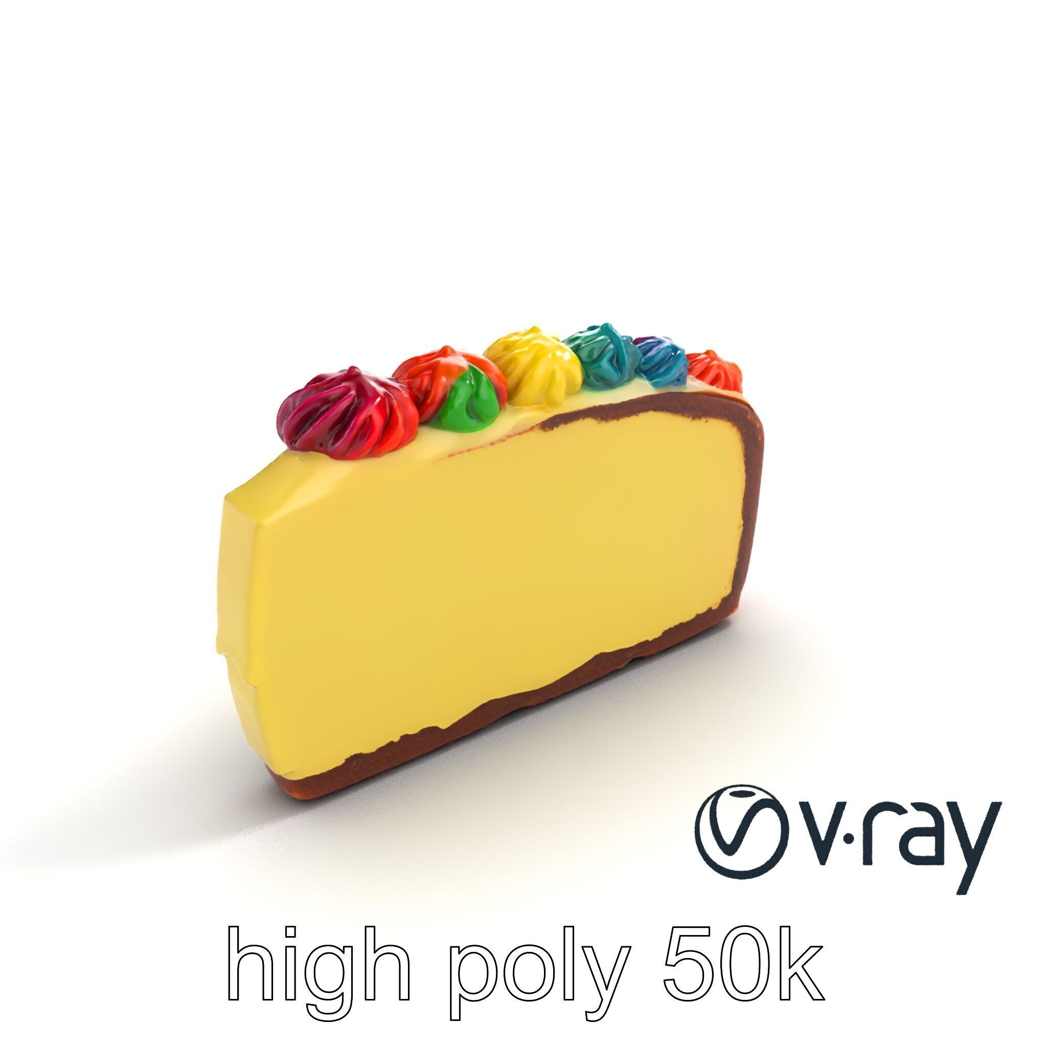 Vibrant Rainbow Cake 3D model pack Low-poly 3D model_11