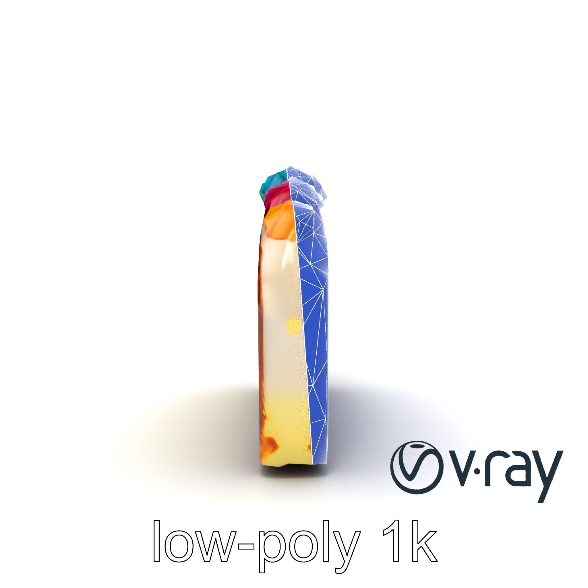 Vibrant Rainbow Cake 3D model pack Low-poly 3D model_20