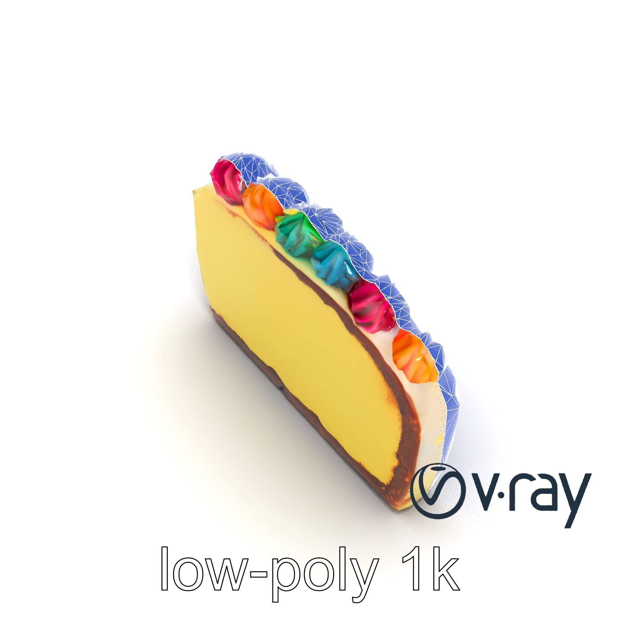 Vibrant Rainbow Cake 3D model pack Low-poly 3D model_23