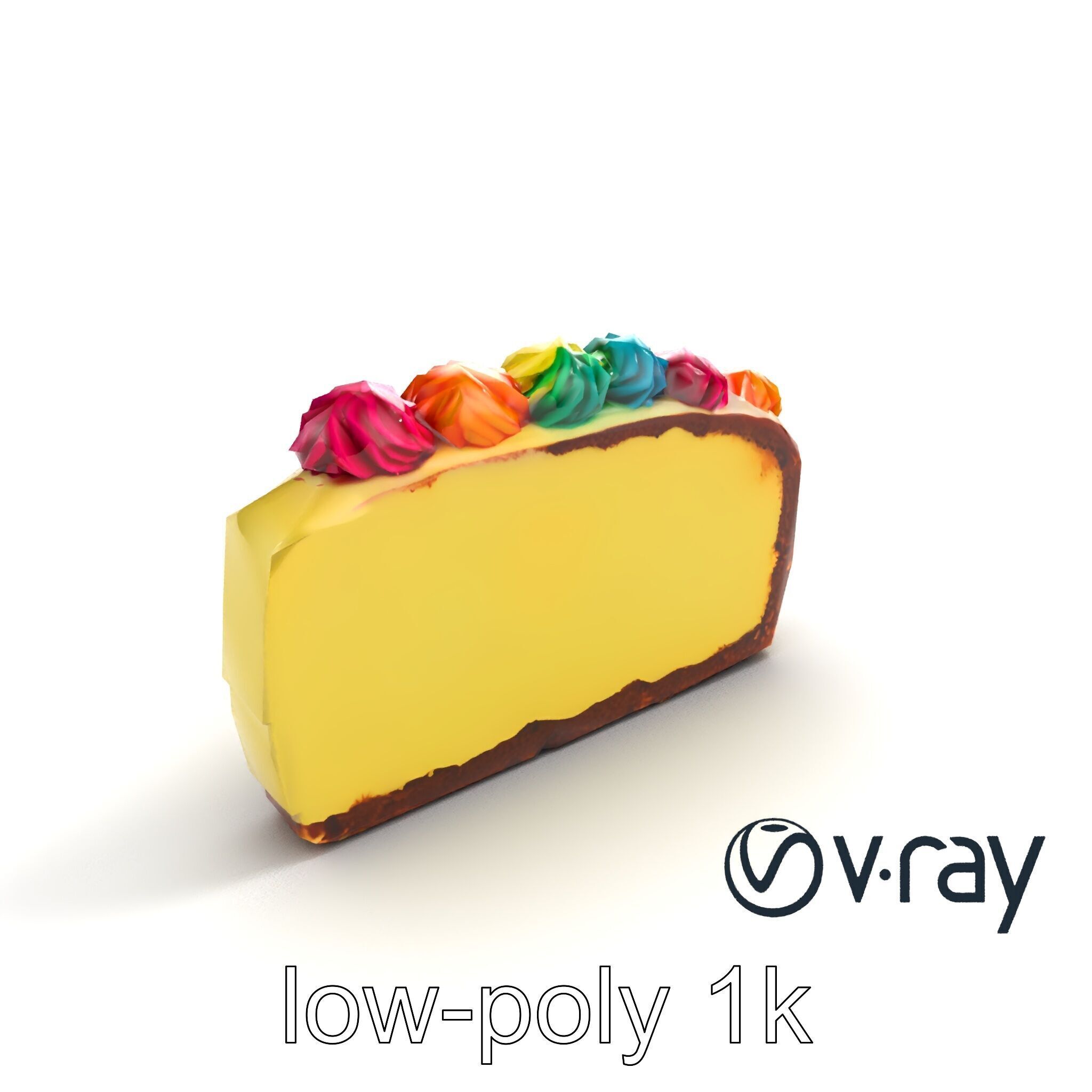 Vibrant Rainbow Cake 3D model pack Low-poly 3D model_10