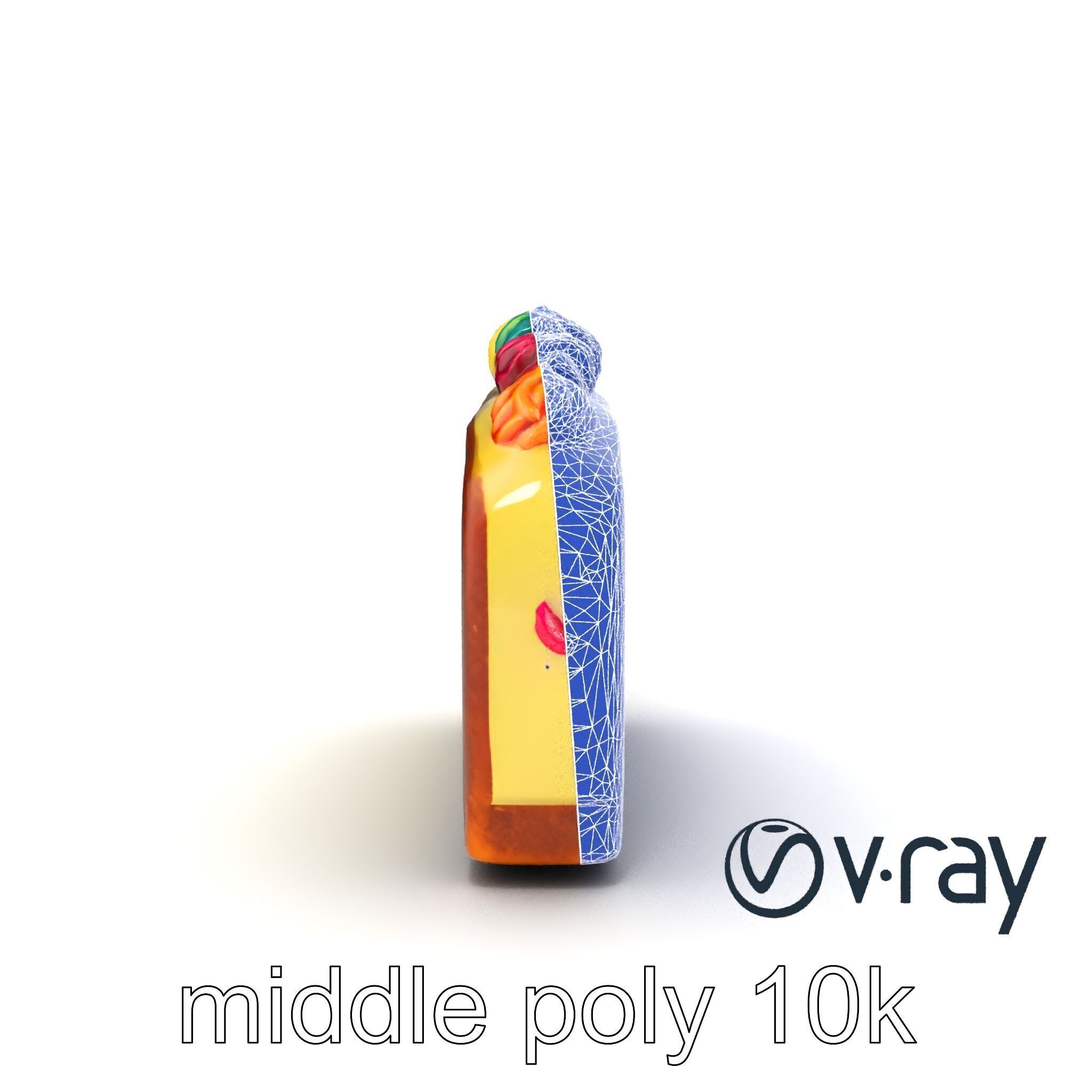 Vibrant Rainbow Cake 3D model pack Low-poly 3D model_12