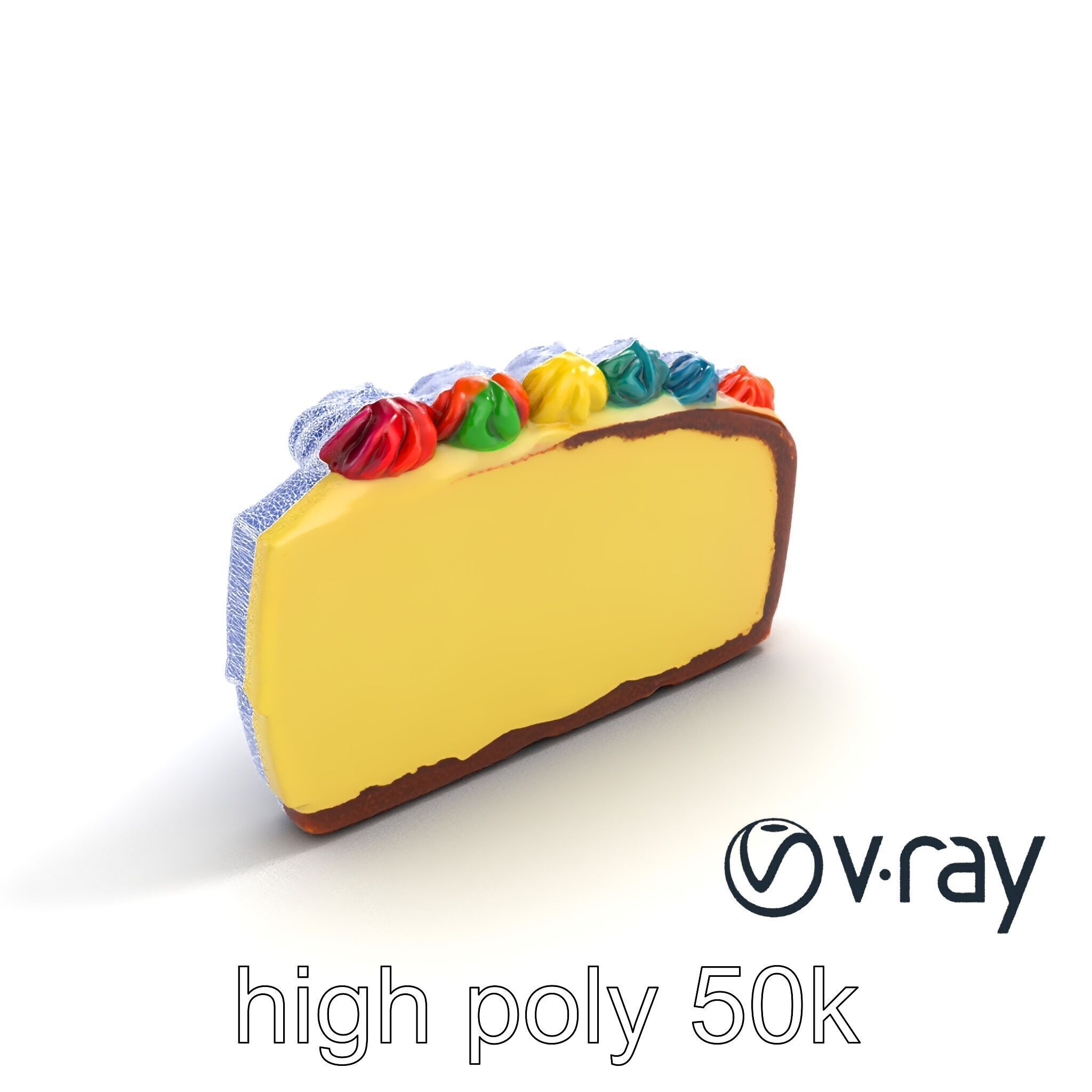 Vibrant Rainbow Cake 3D model pack Low-poly 3D model_27