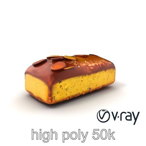 Elegant Almond Cake 3D model pack Low-poly 3D model 5
