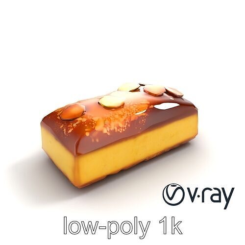 Elegant Almond Cake 3D model pack Low-poly 3D model 7