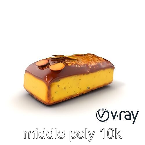 Elegant Almond Cake 3D model pack Low-poly 3D model 3