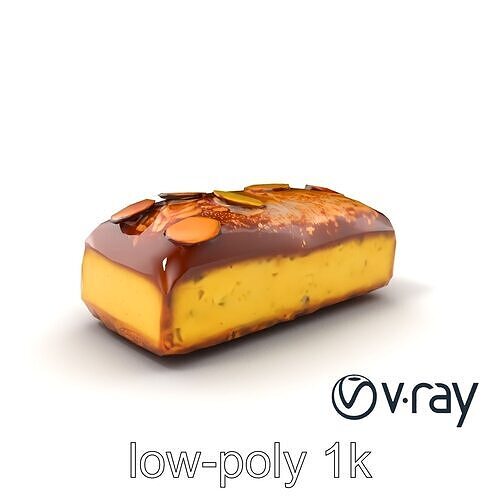 Elegant Almond Cake 3D model pack Low-poly 3D model 2