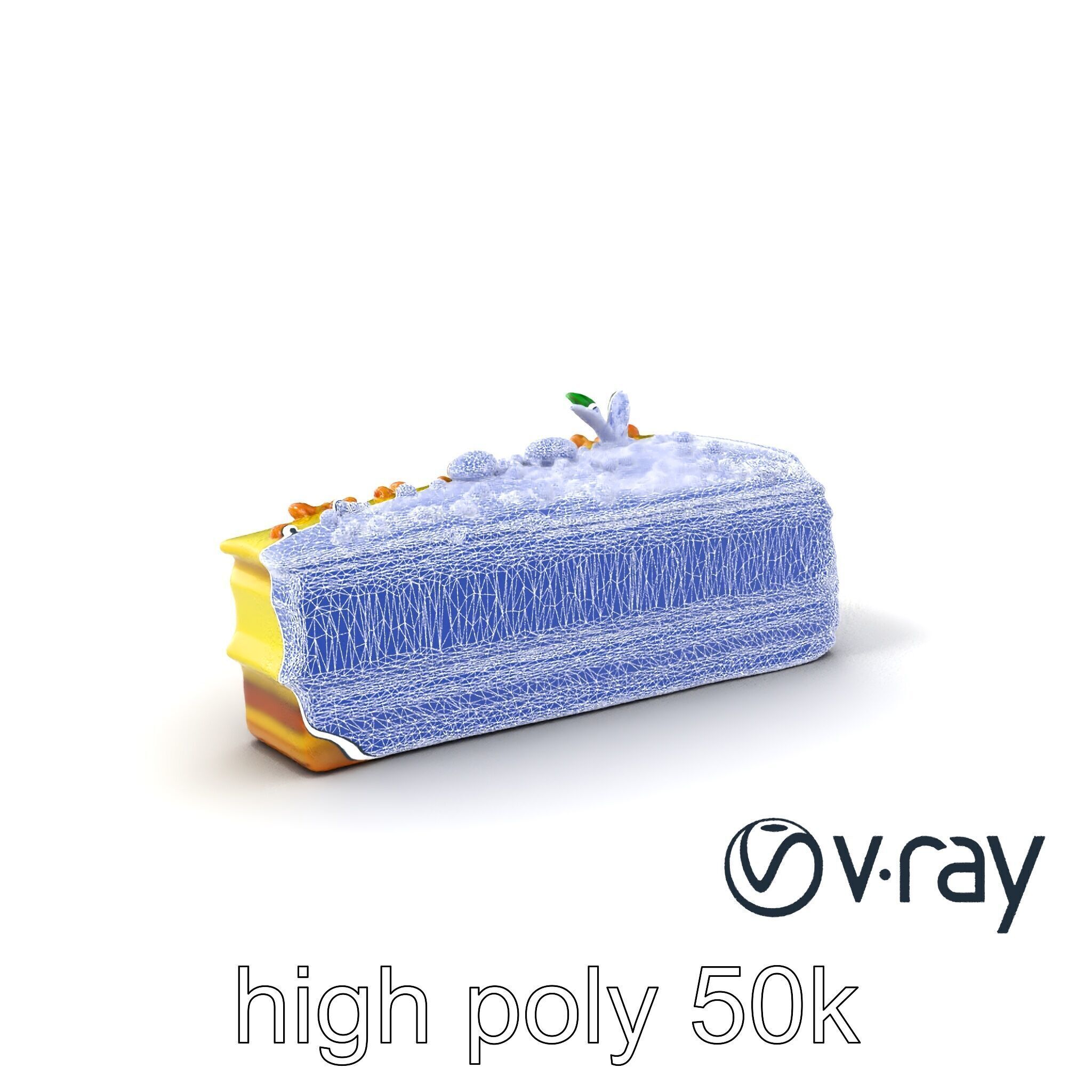 Vibrant Pistachio Cake Slice model pack Low-poly 3D model_8