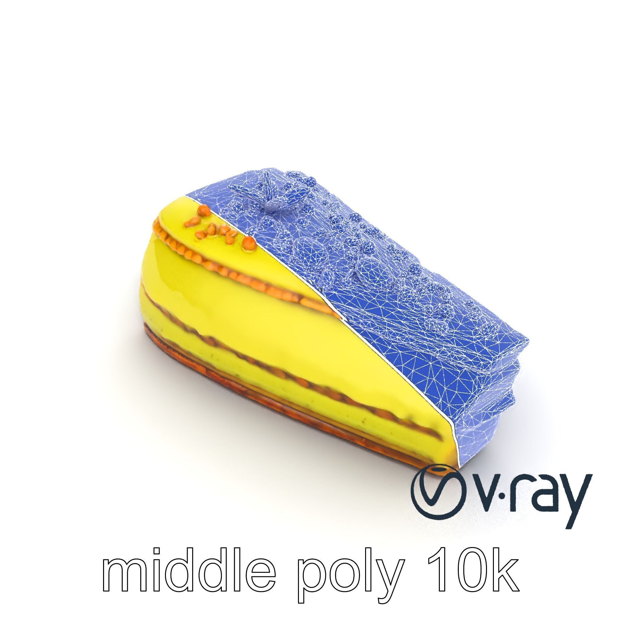 Vibrant Pistachio Cake Slice model pack Low-poly 3D model_22