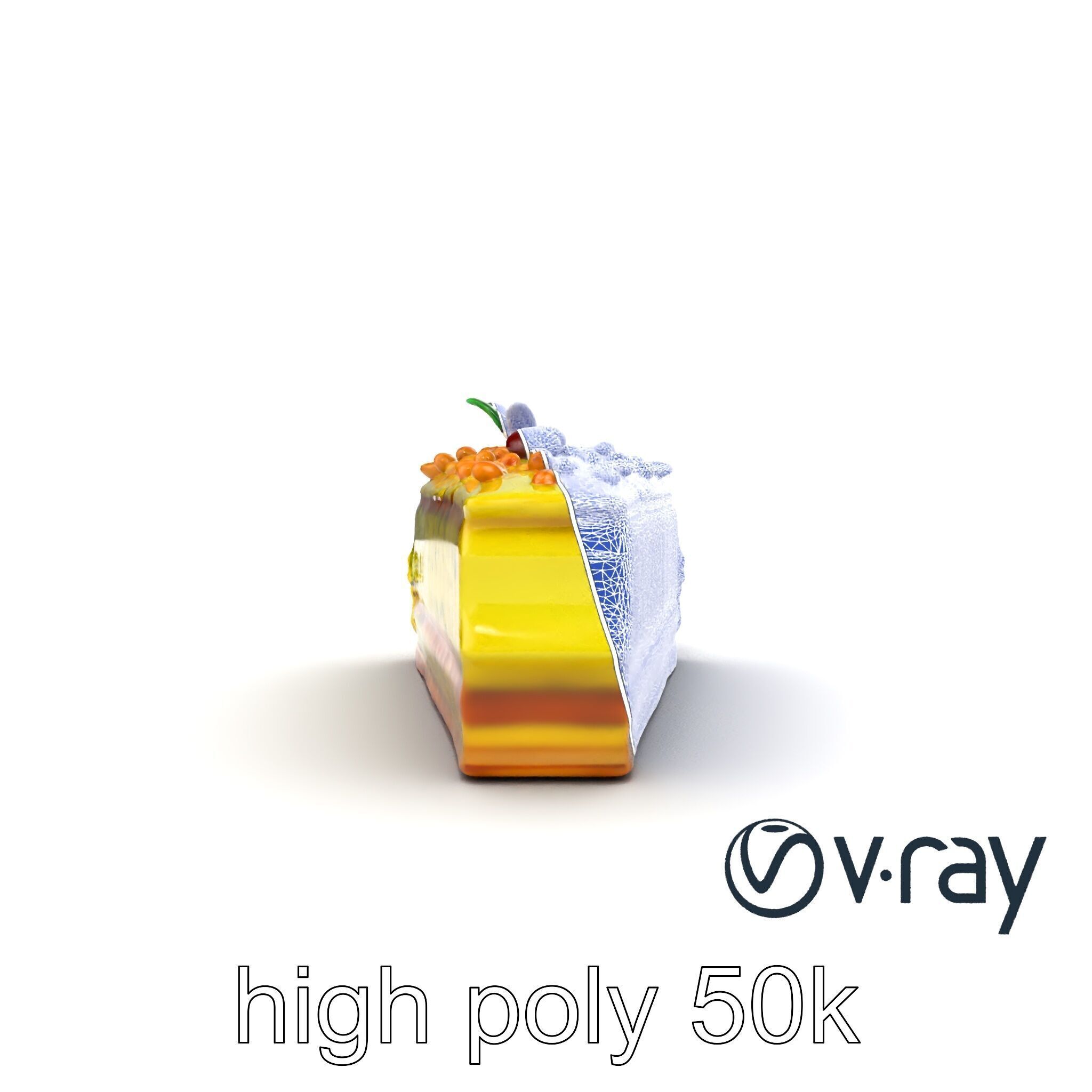 Vibrant Pistachio Cake Slice model pack Low-poly 3D model_18