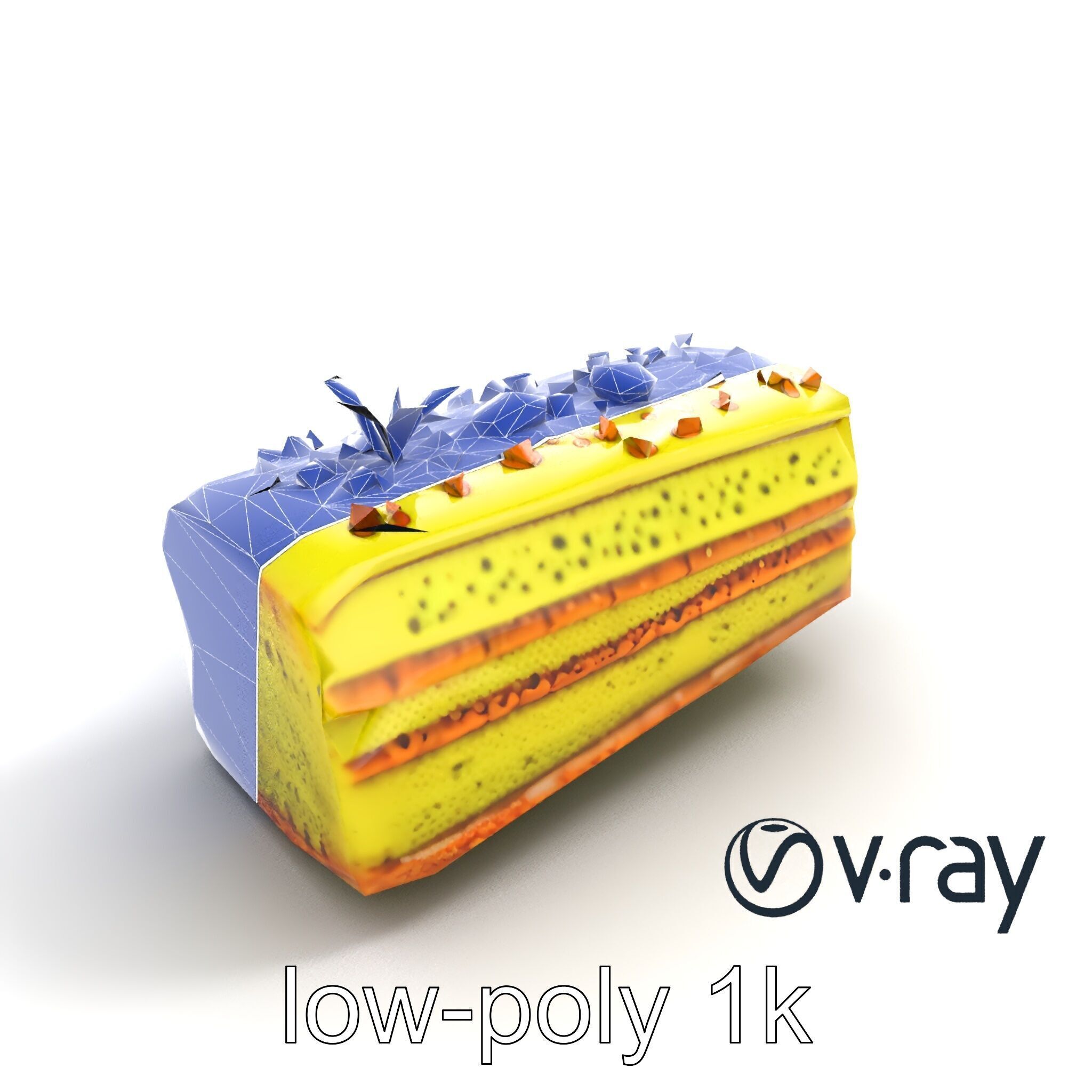Vibrant Pistachio Cake Slice model pack Low-poly 3D model_31
