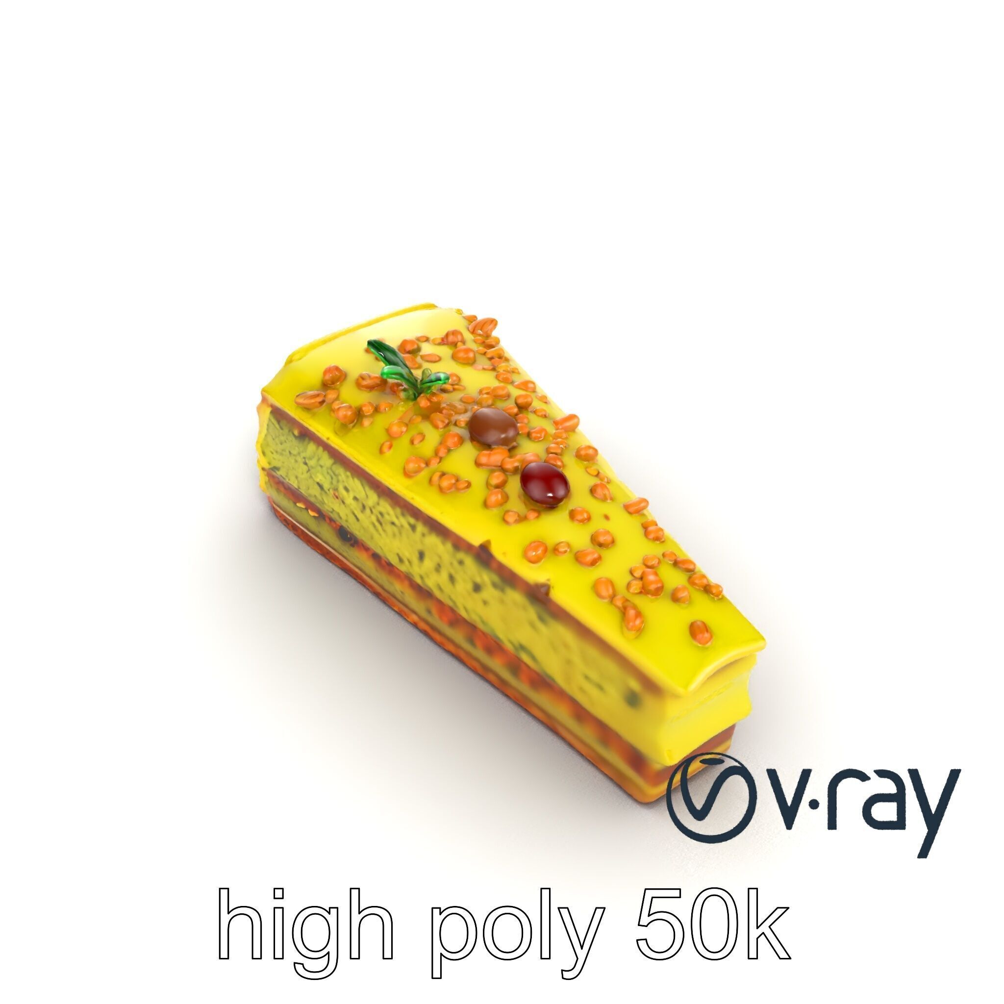 Vibrant Pistachio Cake Slice model pack Low-poly 3D model_25