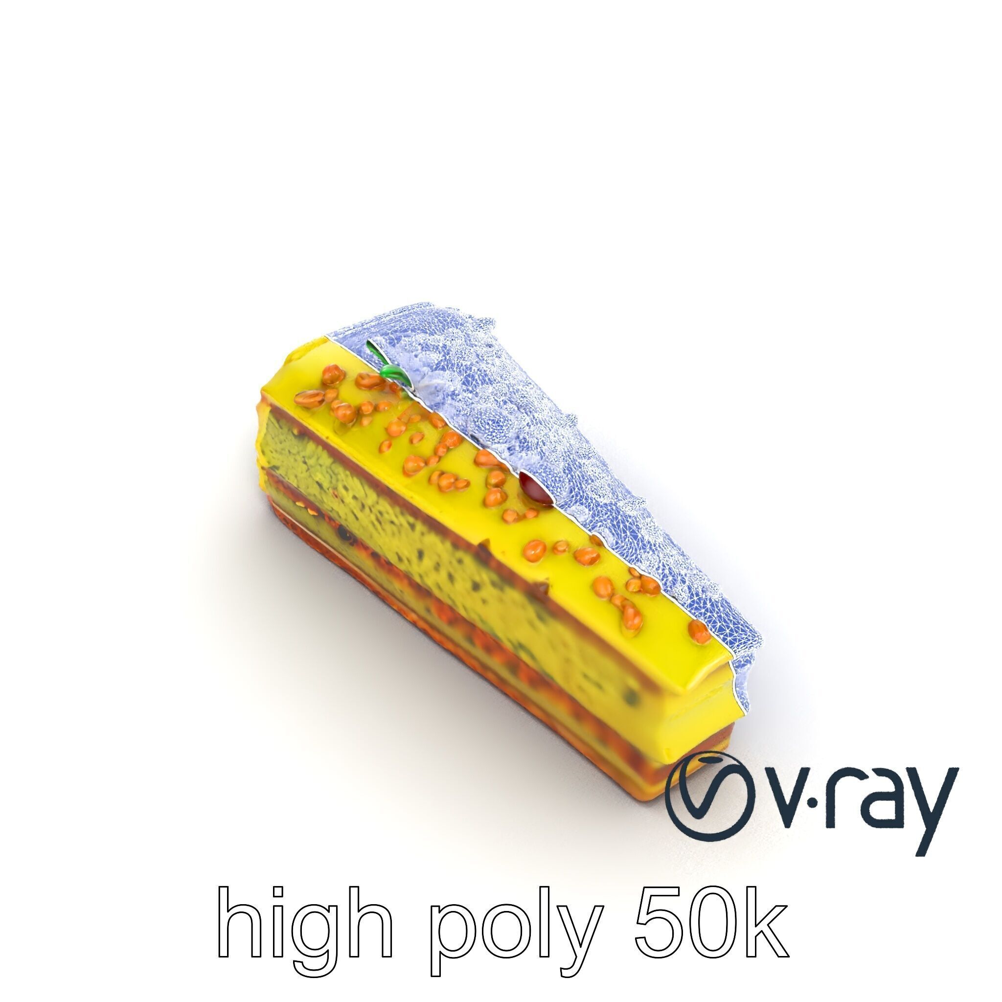 Vibrant Pistachio Cake Slice model pack Low-poly 3D model_12