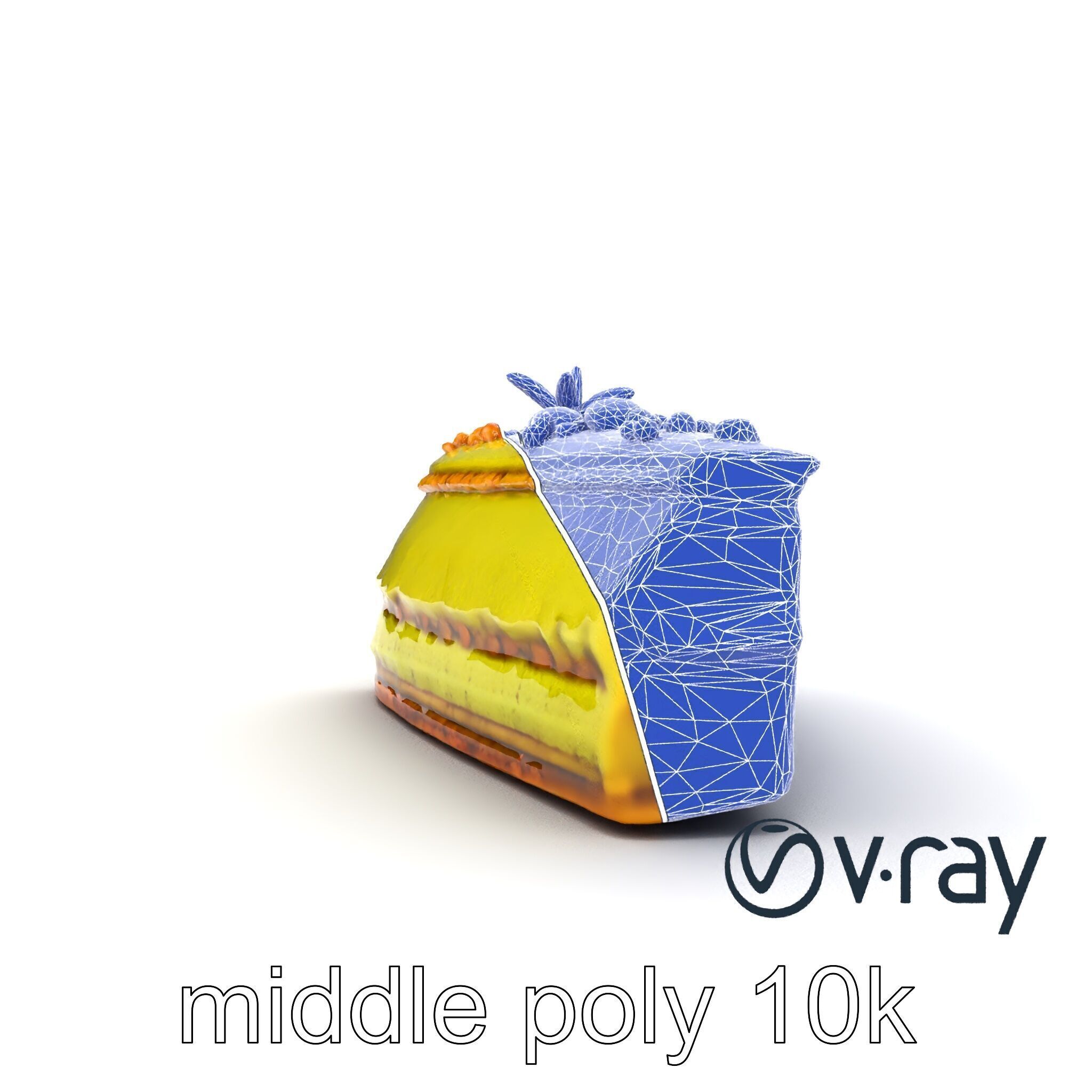 Vibrant Pistachio Cake Slice model pack Low-poly 3D model_20