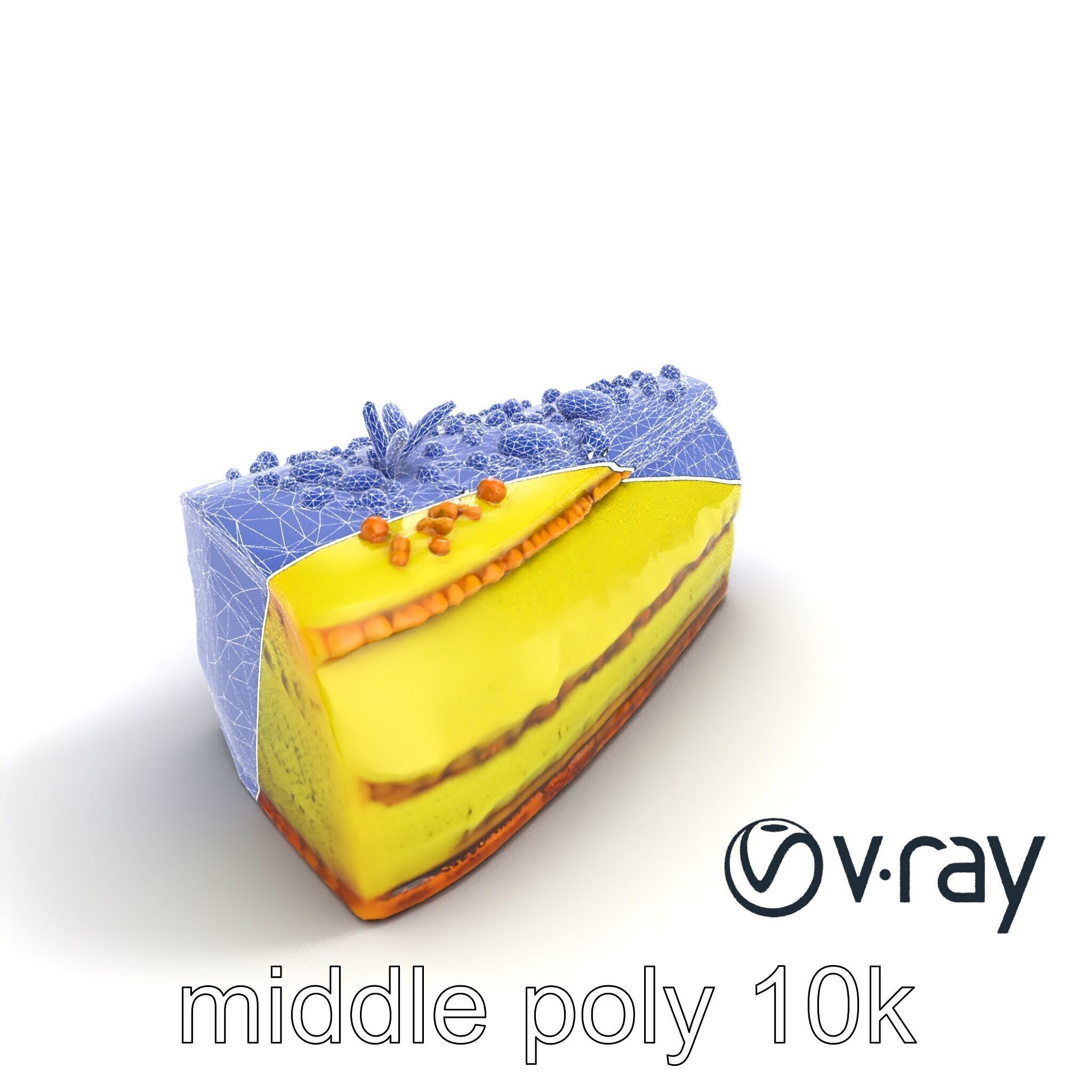 Vibrant Pistachio Cake Slice model pack Low-poly 3D model_27