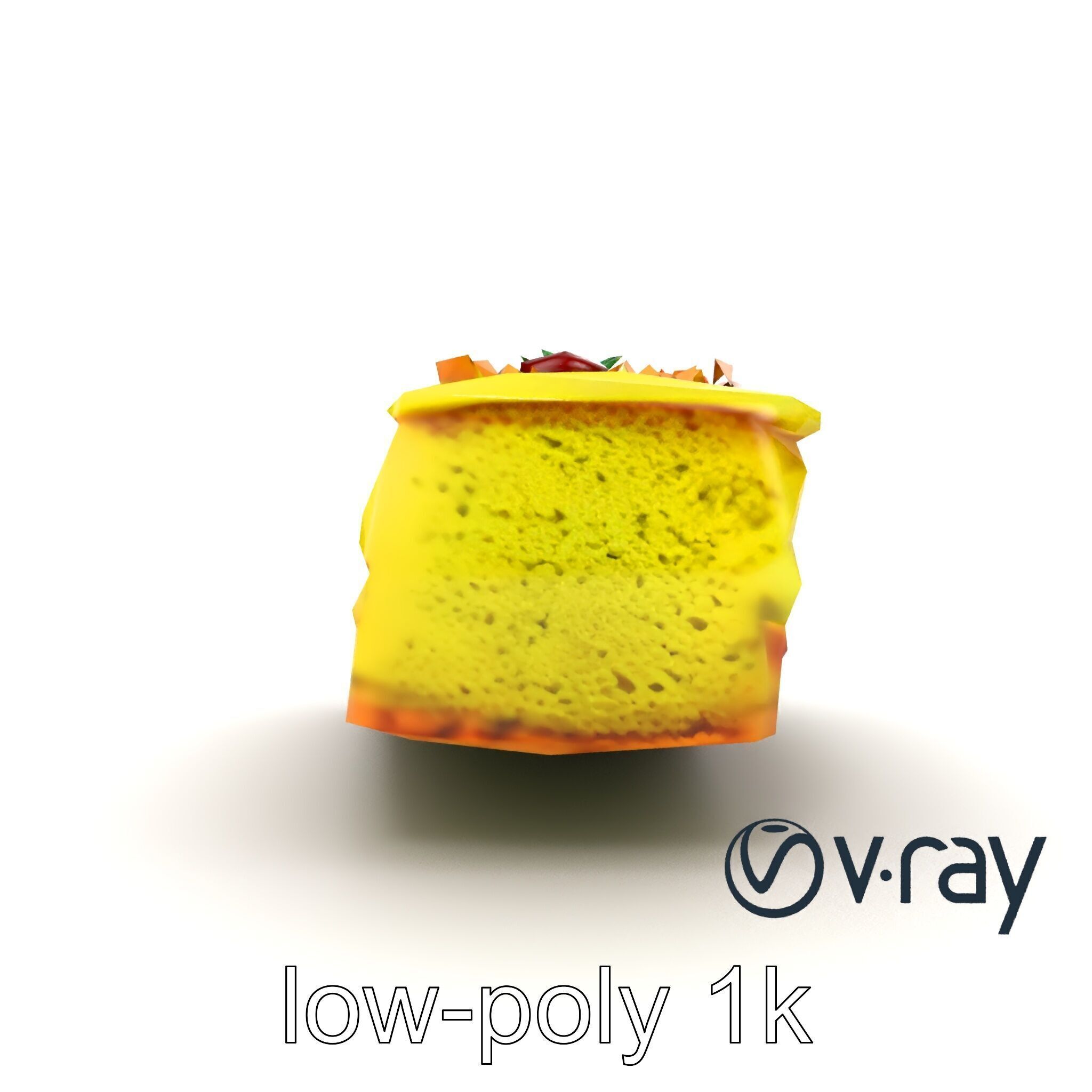 Vibrant Pistachio Cake Slice model pack Low-poly 3D model_17