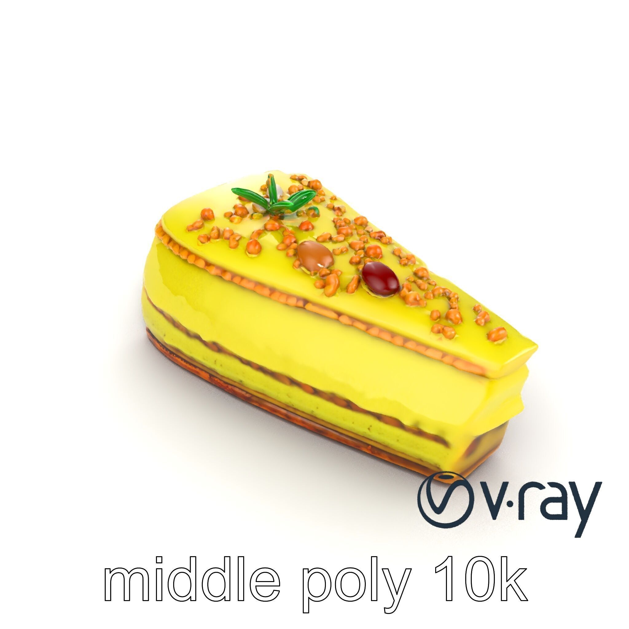 Vibrant Pistachio Cake Slice model pack Low-poly 3D model_28