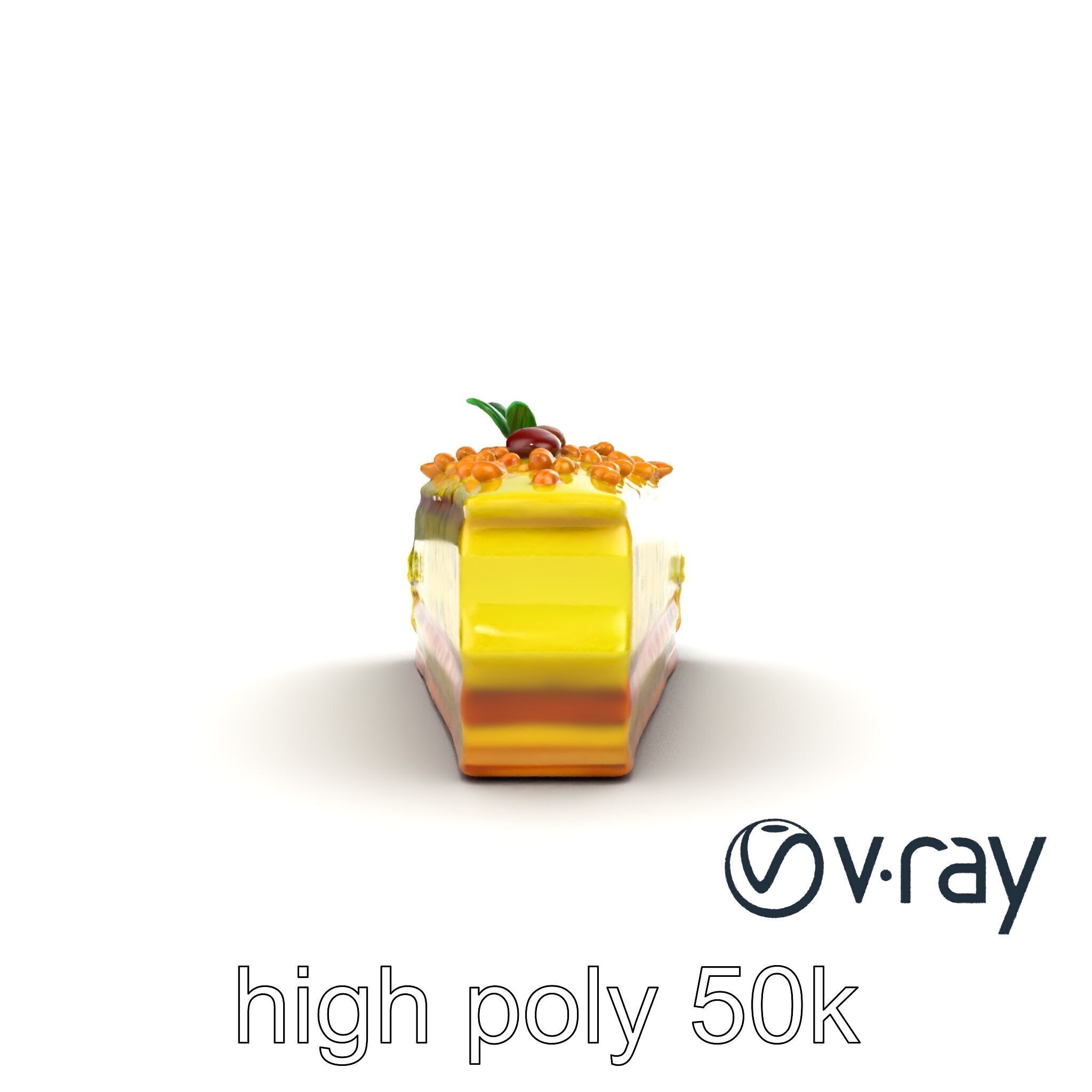 Vibrant Pistachio Cake Slice model pack Low-poly 3D model_13