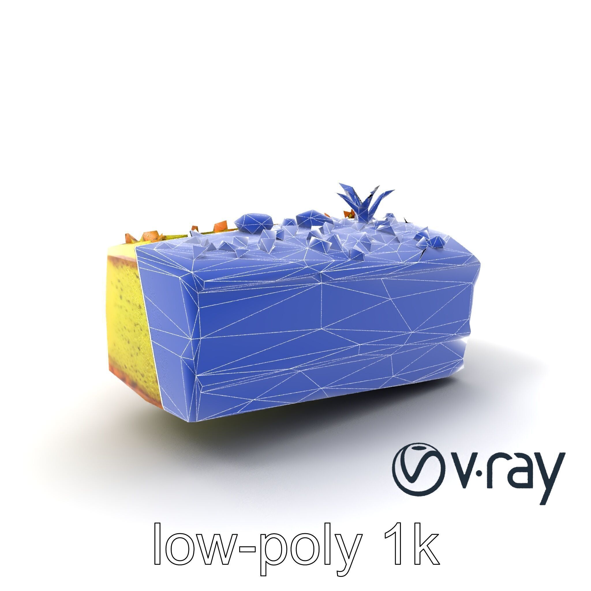 Vibrant Pistachio Cake Slice model pack Low-poly 3D model_29